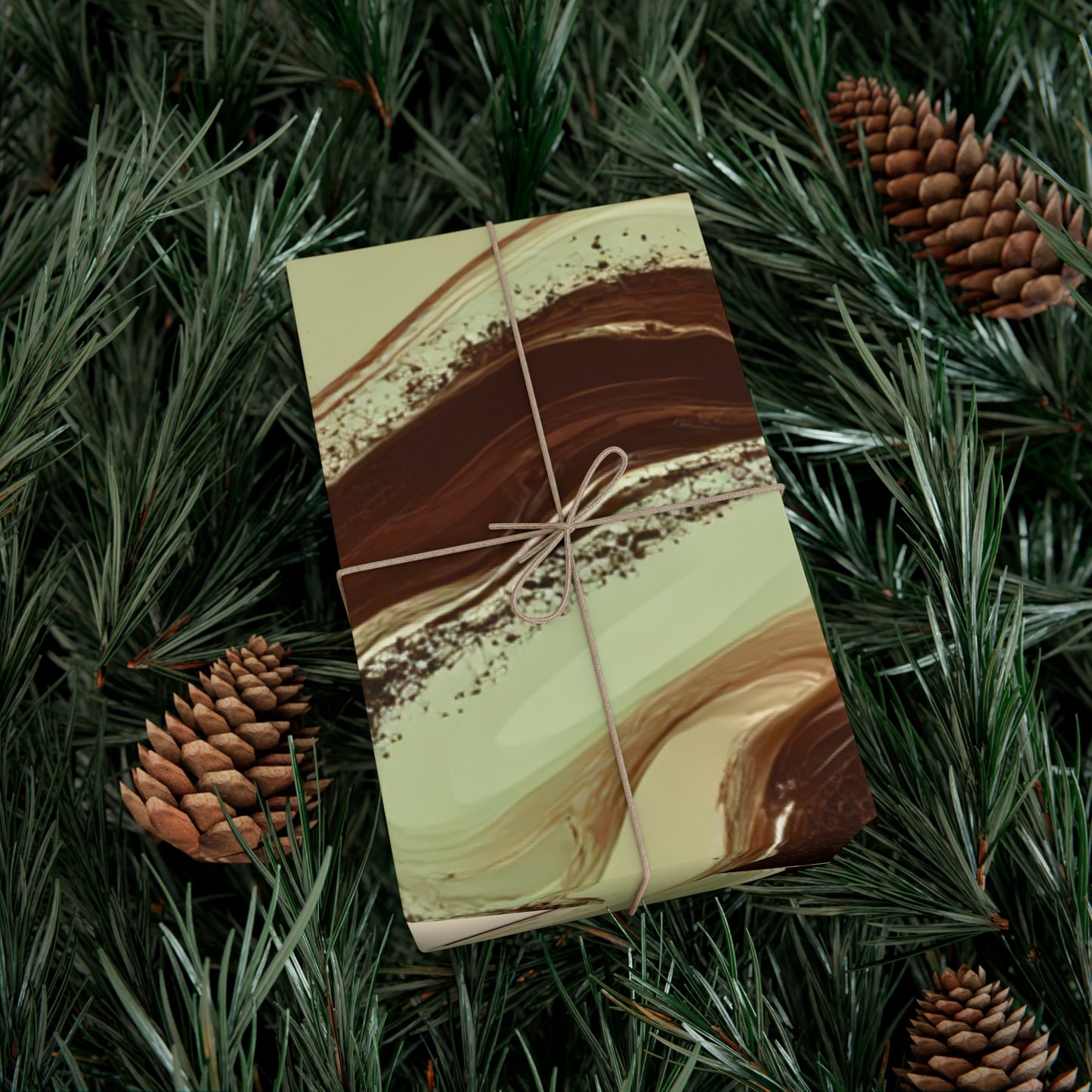 Marbled Wrapping Paper – Neutral Artisan Gift Wrap in Satin or Matte Finish for Holidays, Birthdays, Weddings & Special Occasions