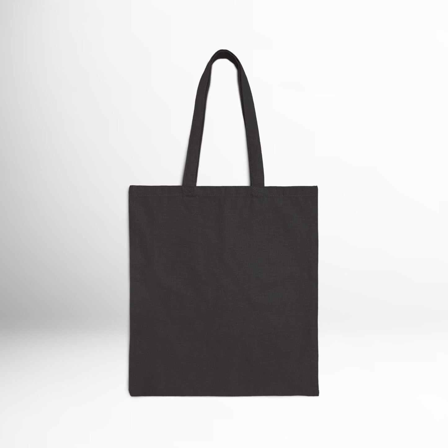 Black tote bag on a white background