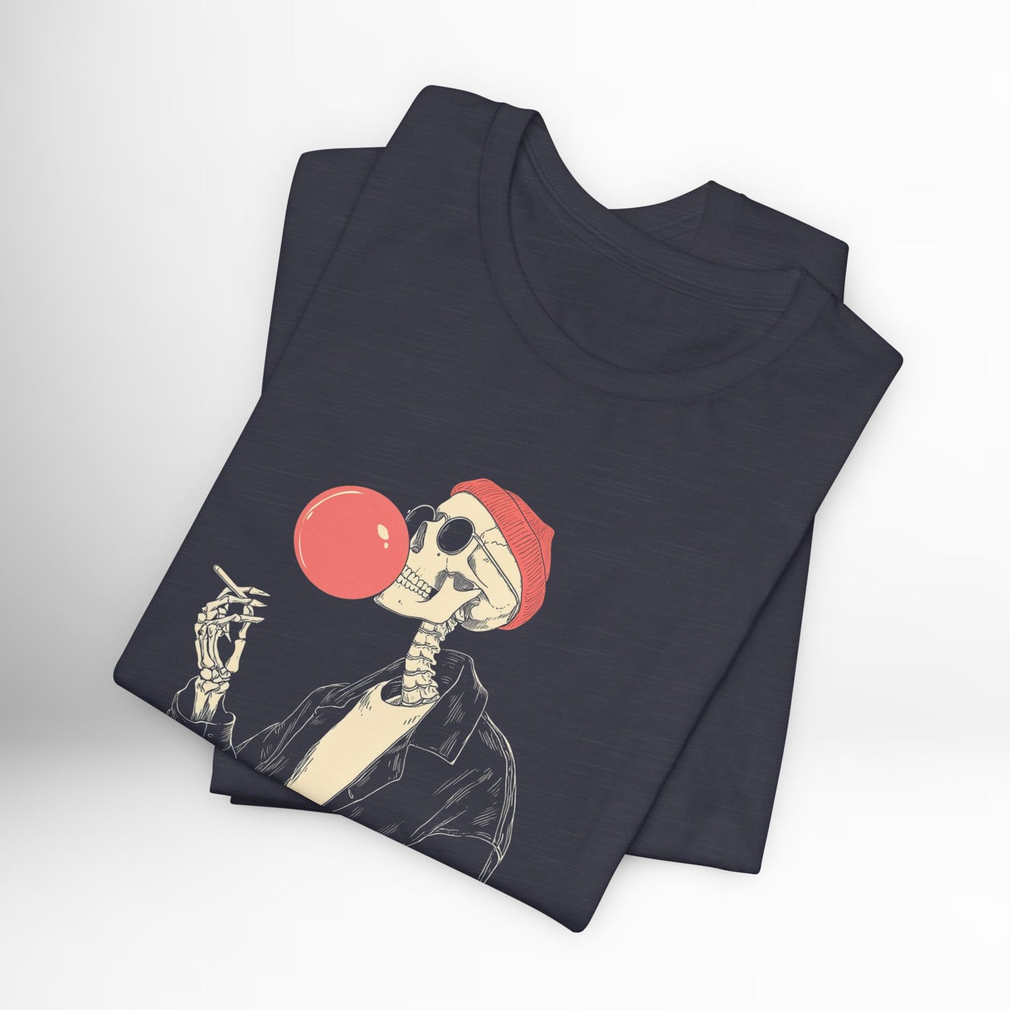 Skeleton Santa Bubblegum T-Shirt – Funny Christmas Graphic Tee
