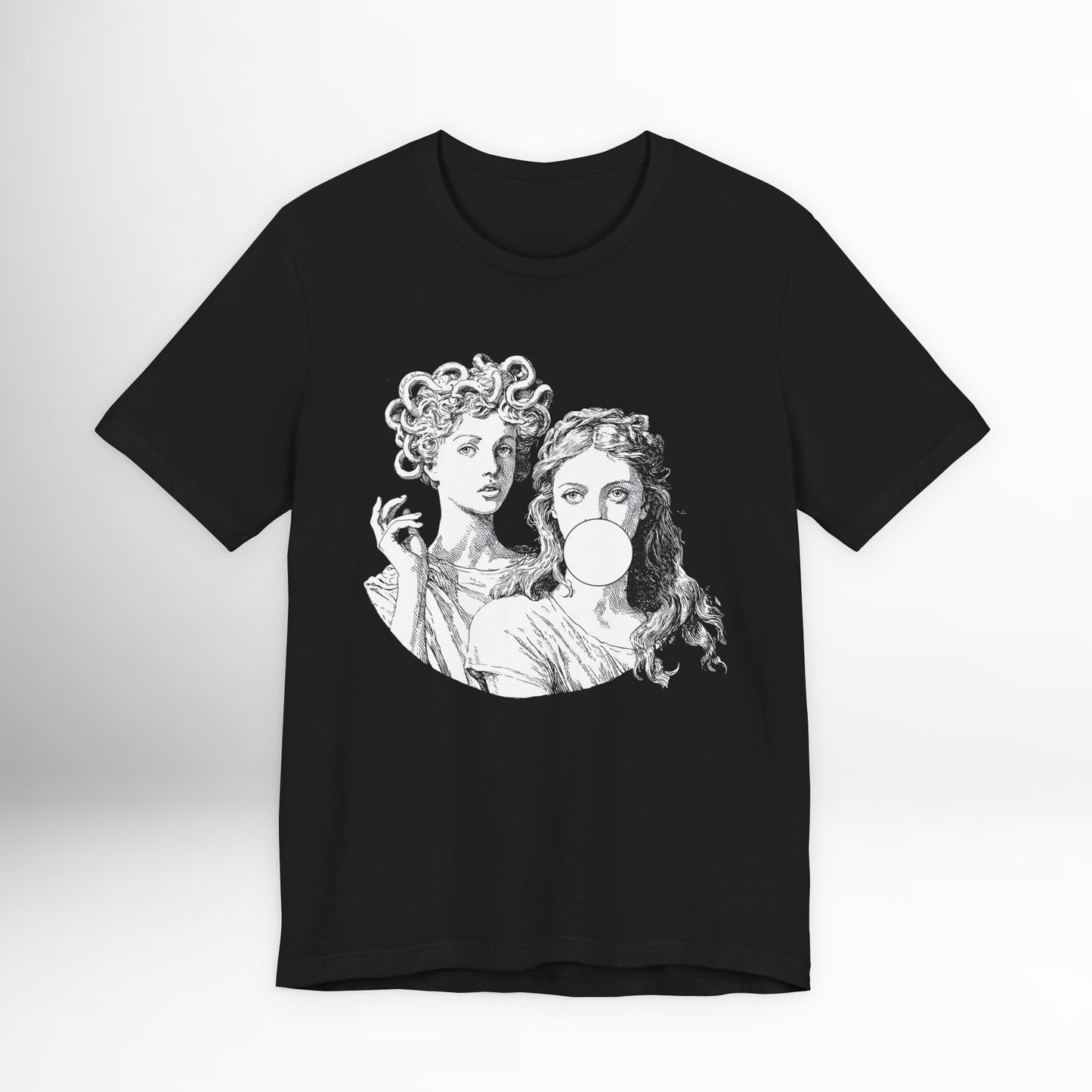 Medusa and Athena T-Shirt – Greek Mythology Graphic Tee, Goddess of Wisdom & Medusa Design, Unisex Streetwear Shirt