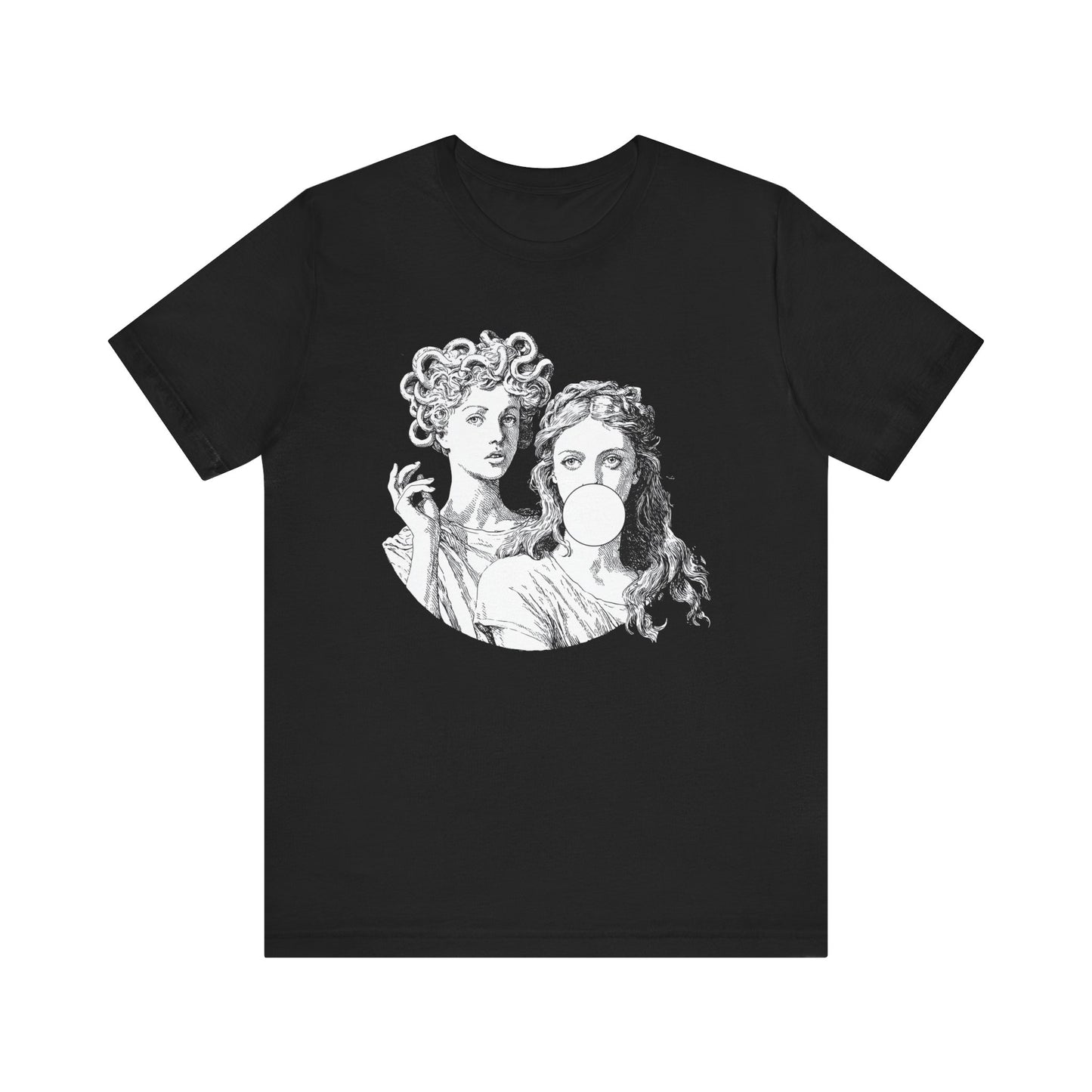 Medusa and Athena T-Shirt – Greek Mythology Graphic Tee, Goddess of Wisdom & Medusa Design, Unisex Streetwear Shirt