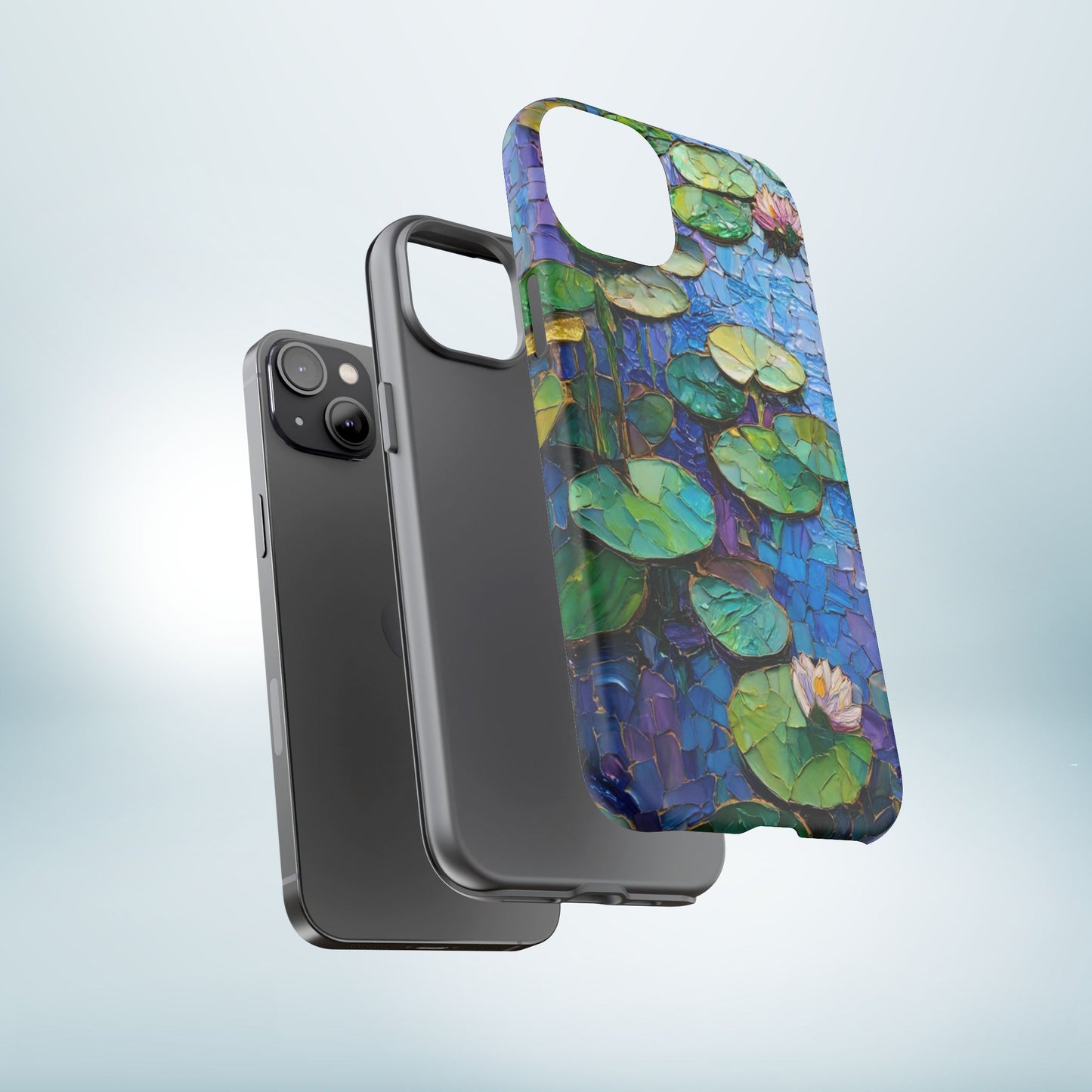 Lily Pad Phone Case, Impressionist Mosaic Botanical Cover, iPhone 15 16 17 Pro Air, Google Pixel 7 8 9 Pro, Samsung S23 S24 S25 S26 Ultra