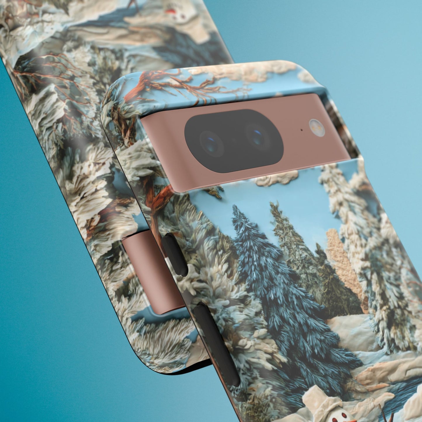 Snowman Winter Scene Phone Case Christmas Holiday Cover for iPhone Samsung Pixel