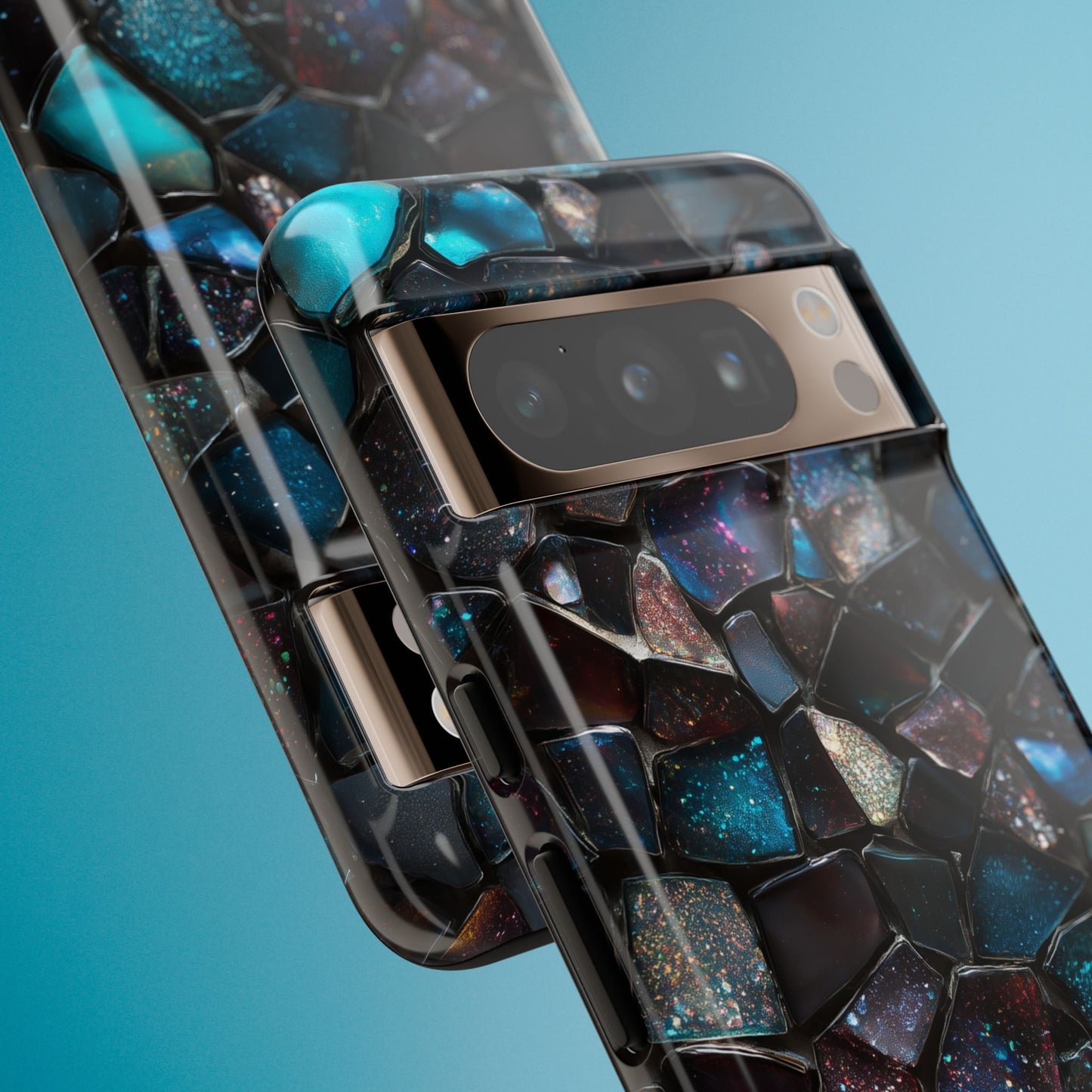 Gemstone Mosaic Phone Case, Crystal Stone Aesthetic Cover, Tough Protective Case for iPhone, Samsung, Pixel