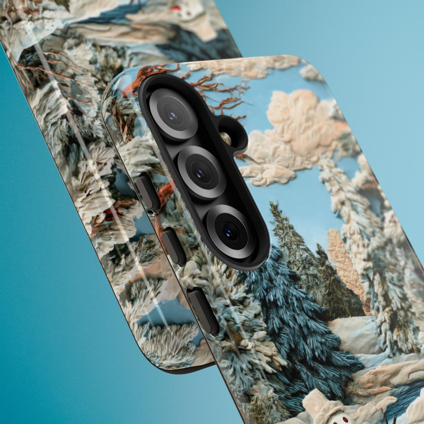 Snowman Winter Scene Phone Case Christmas Holiday Cover for iPhone Samsung Pixel