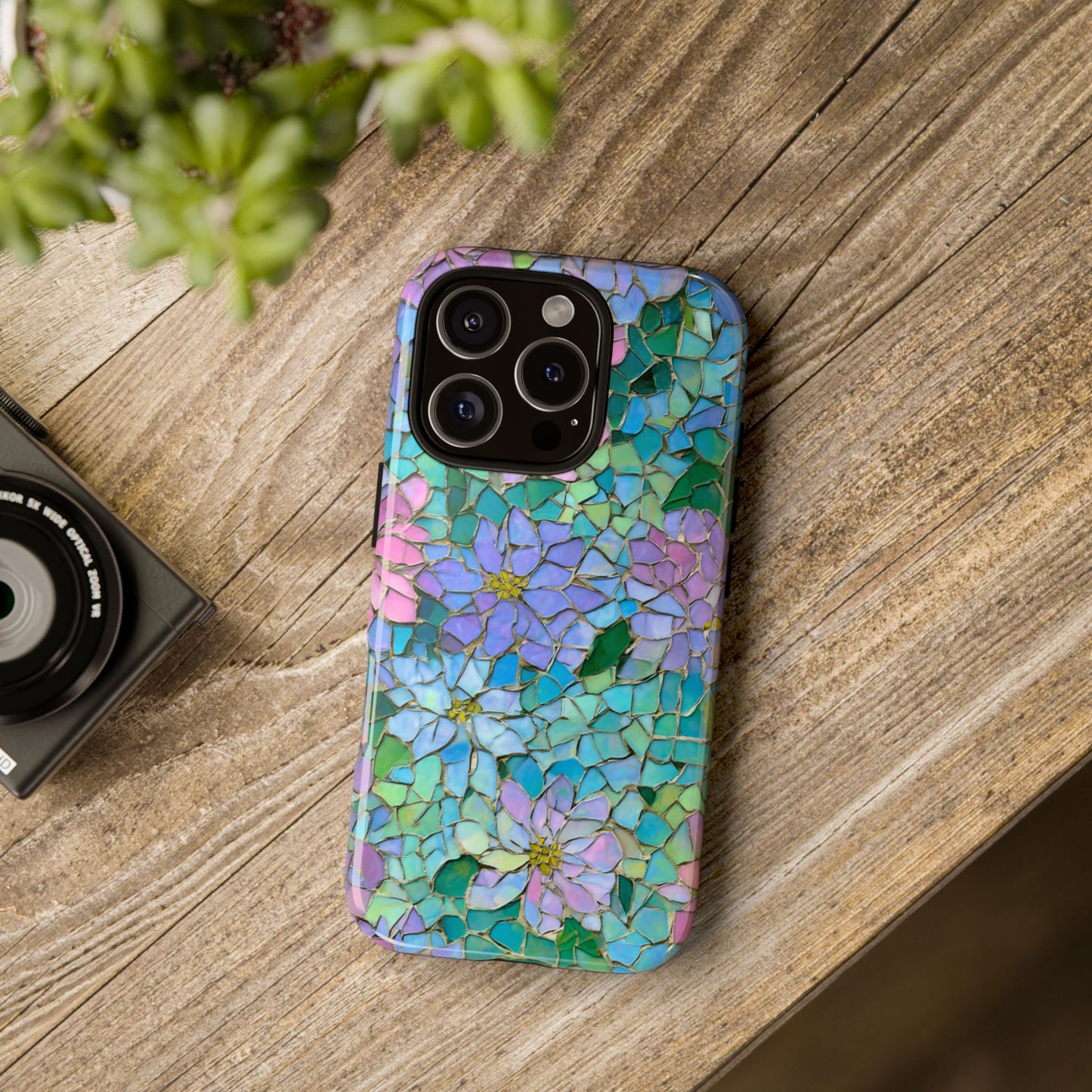 Mosaic Floral Phone Case, iPhone 17 Air Case, Pixel 9 Pro XL Cover, Samsung Galaxy 25 Plus Ultra Tough Case