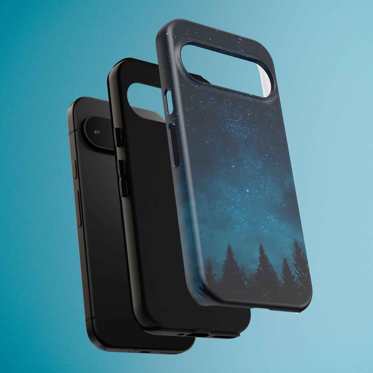 Dark Starry Night Phone Case - Winter Theme Phone Cover for iPhone, Pixel and Samsung Galaxy Models