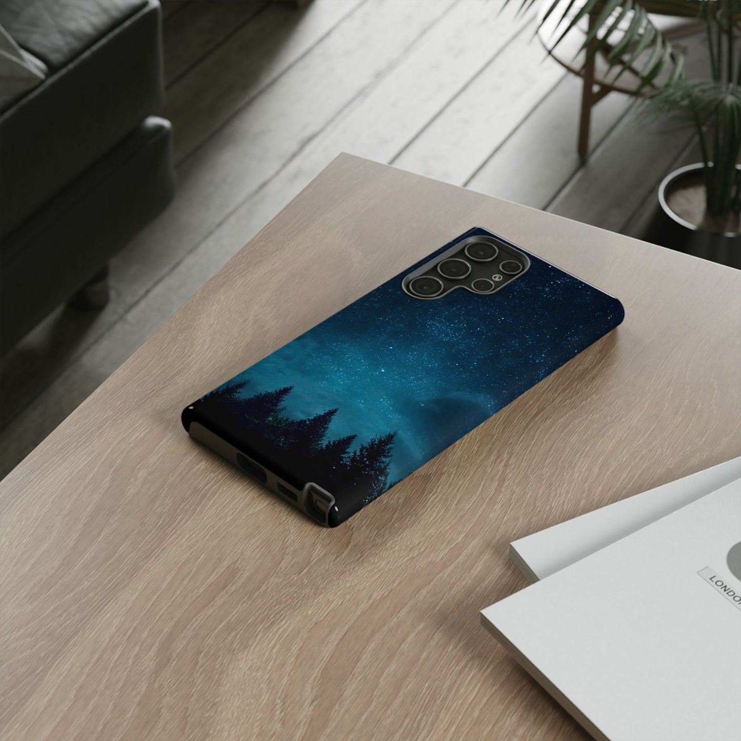 Dark Starry Night Phone Case - Winter Theme Phone Cover for iPhone, Pixel and Samsung Galaxy Models