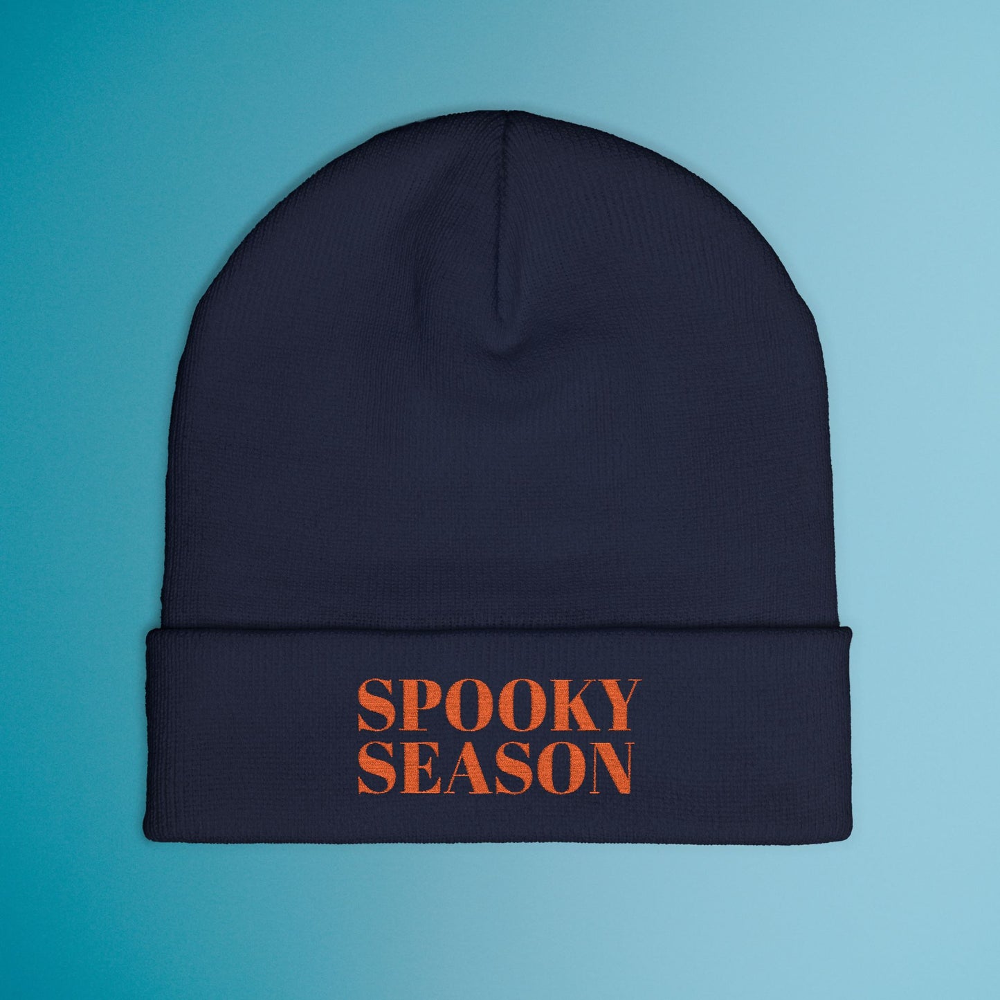 Spooky Season Embroidered Beanie, Halloween Knit Hat, Cozy Autumn Winter Accessory, Fall Fashion Gift