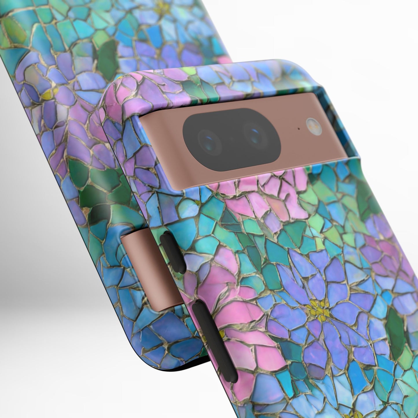 Mosaic Floral Phone Case, iPhone 17 Air Case, Pixel 9 Pro XL Cover, Samsung Galaxy 25 Plus Ultra Tough Case