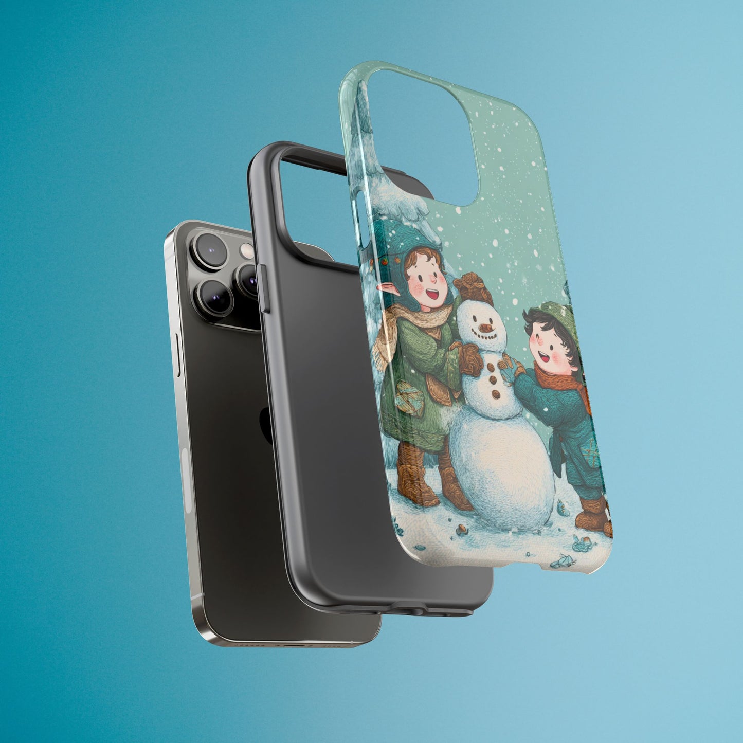 Elf Snowman Winter Phone Case Cute Holiday Cover for iPhone Samsung Pixel