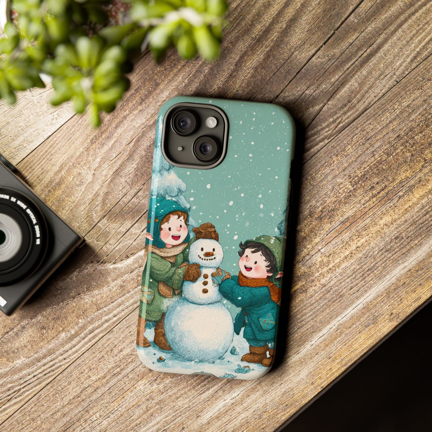 Elf Snowman Winter Phone Case Cute Holiday Cover for iPhone Samsung Pixel