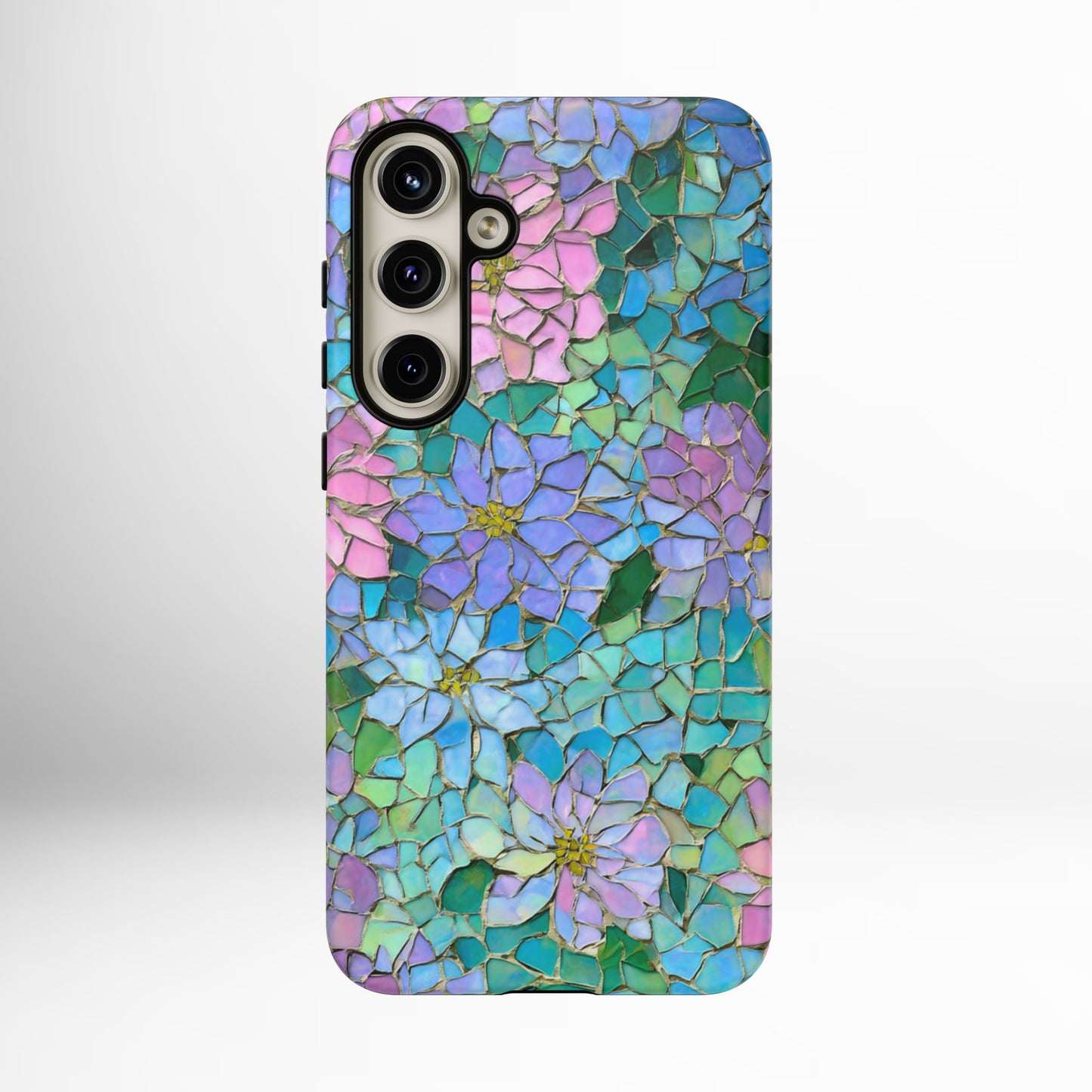 Mosaic Floral Phone Case, iPhone 17 Air Case, Pixel 9 Pro XL Cover, Samsung Galaxy 25 Plus Ultra Tough Case