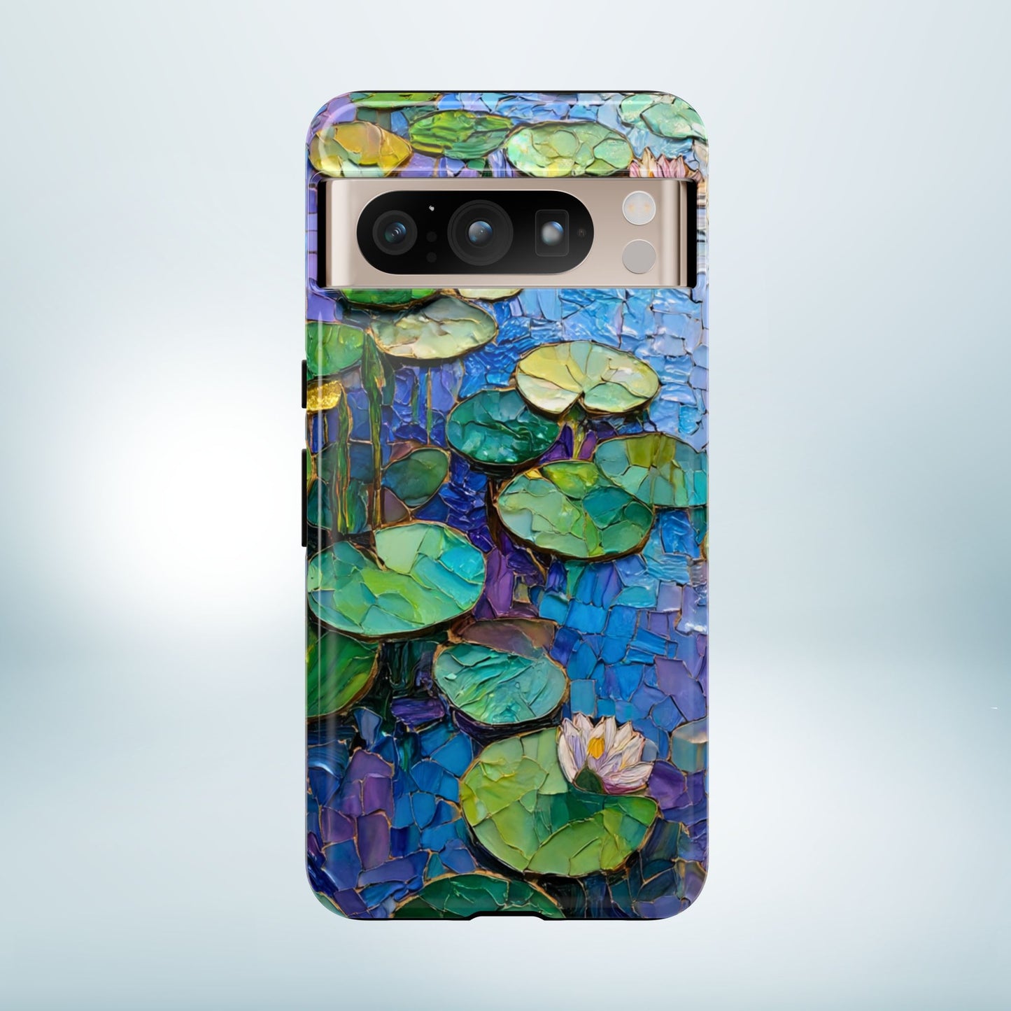 Lily Pad Phone Case, Impressionist Mosaic Botanical Cover, iPhone 15 16 17 Pro Air, Google Pixel 7 8 9 Pro, Samsung S23 S24 S25 S26 Ultra