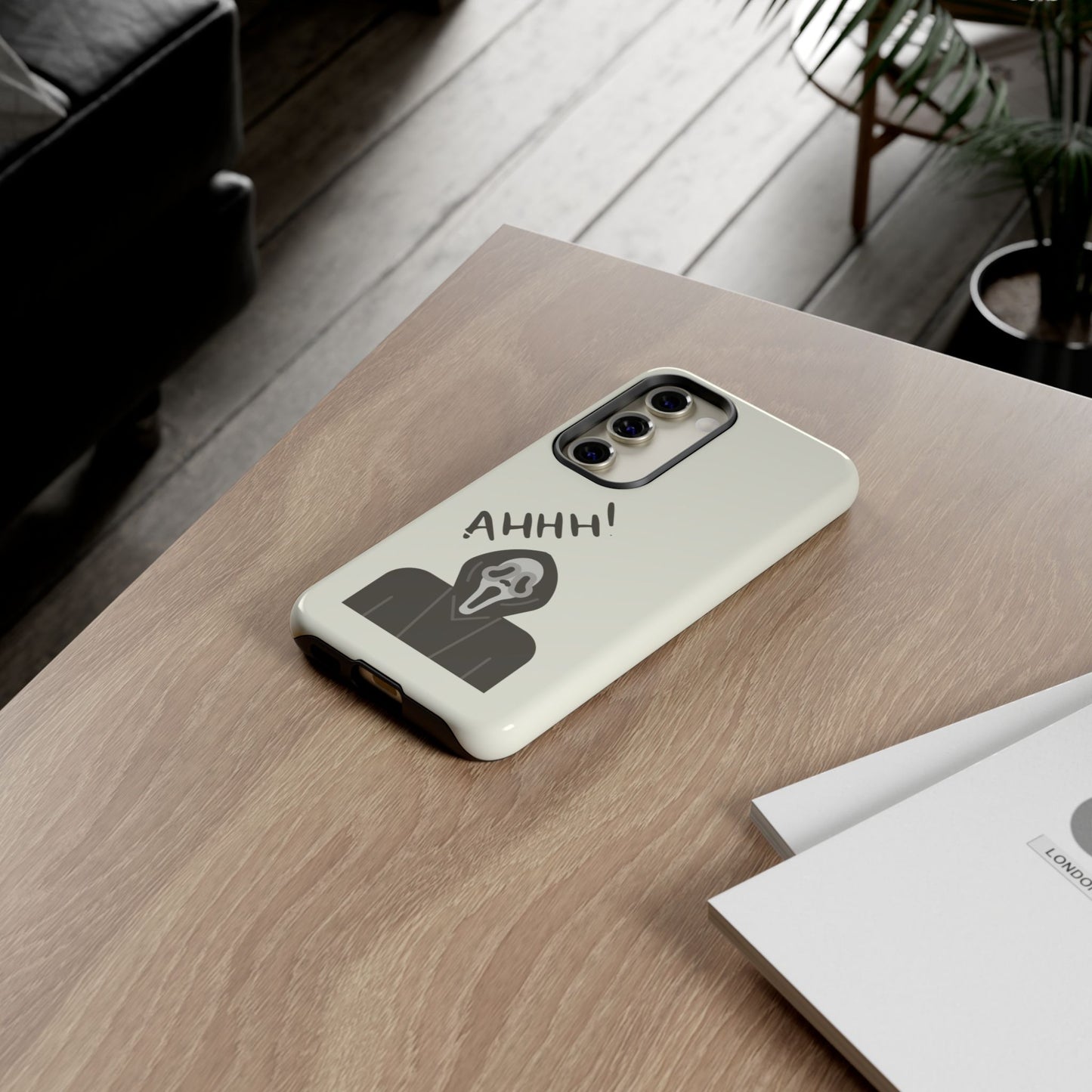 Ghostface Phone Case: Horror Movie Parody iPhone Samsung Pixel Cover