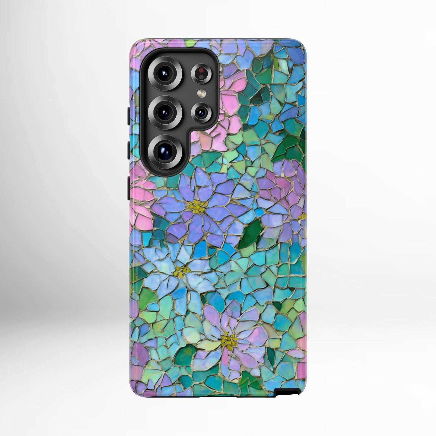 Mosaic Floral Phone Case, iPhone 17 Air Case, Pixel 9 Pro XL Cover, Samsung Galaxy 25 Plus Ultra Tough Case