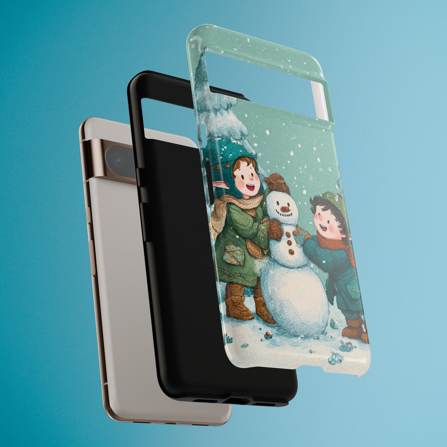 Elf Snowman Winter Phone Case Cute Holiday Cover for iPhone Samsung Pixel