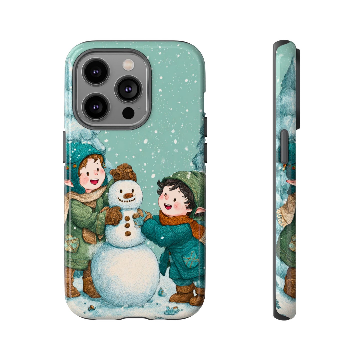 Elf Snowman Winter Phone Case Cute Holiday Cover for iPhone Samsung Pixel