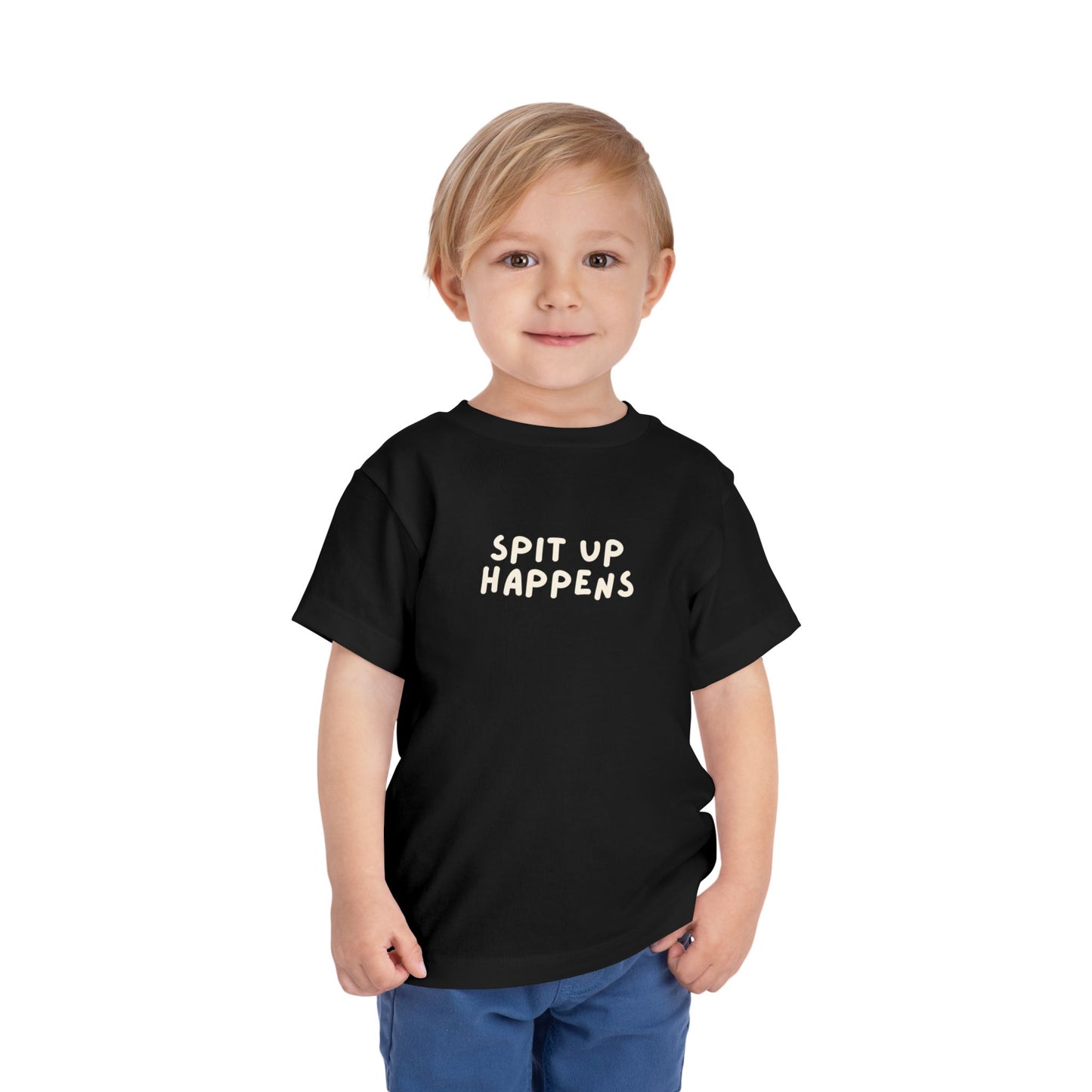 Spit Up Happens Toddler Shirt Funny Cotton Tee (2T-5T)