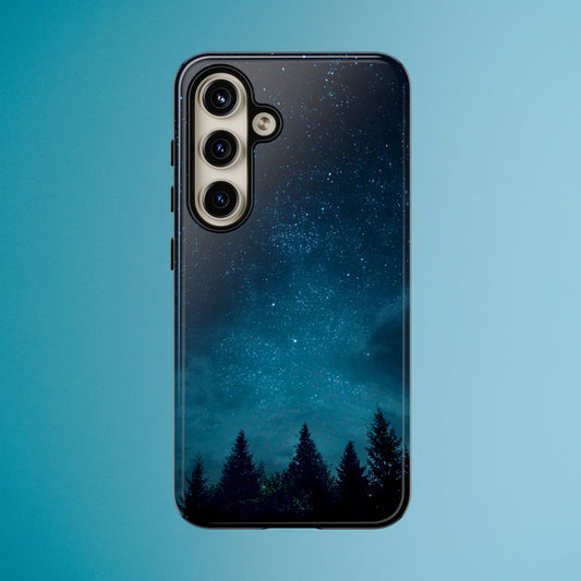 Dark Starry Night Phone Case - Winter Theme Phone Cover for iPhone, Pixel and Samsung Galaxy Models