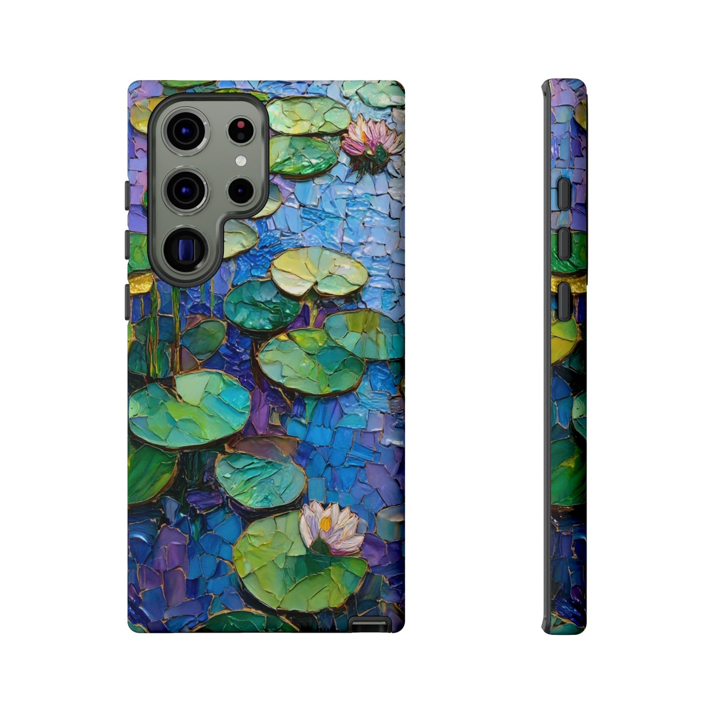 Lily Pad Phone Case, Impressionist Mosaic Botanical Cover, iPhone 15 16 17 Pro Air, Google Pixel 7 8 9 Pro, Samsung S23 S24 S25 S26 Ultra