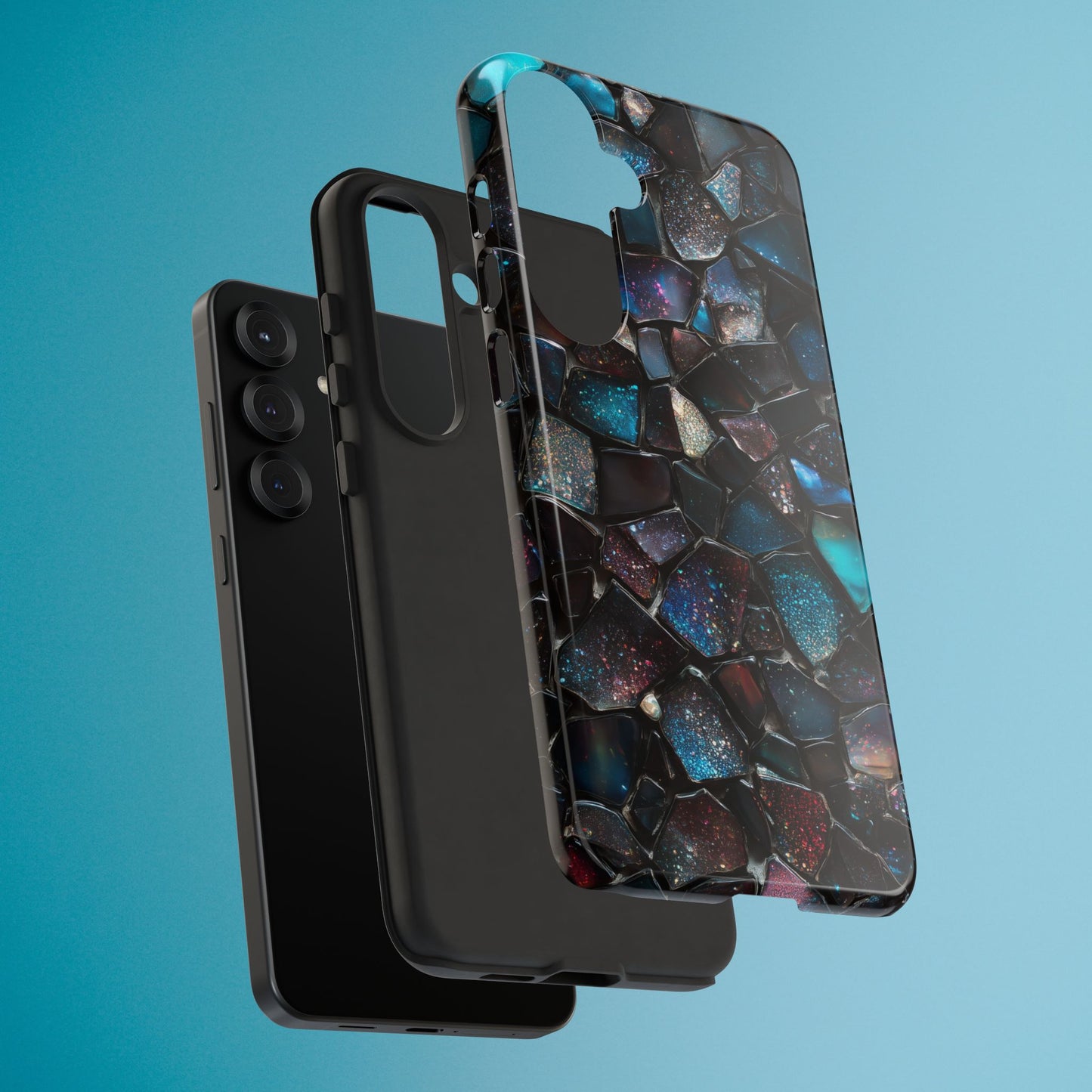 Gemstone Mosaic Phone Case, Crystal Stone Aesthetic Cover, Tough Protective Case for iPhone, Samsung, Pixel