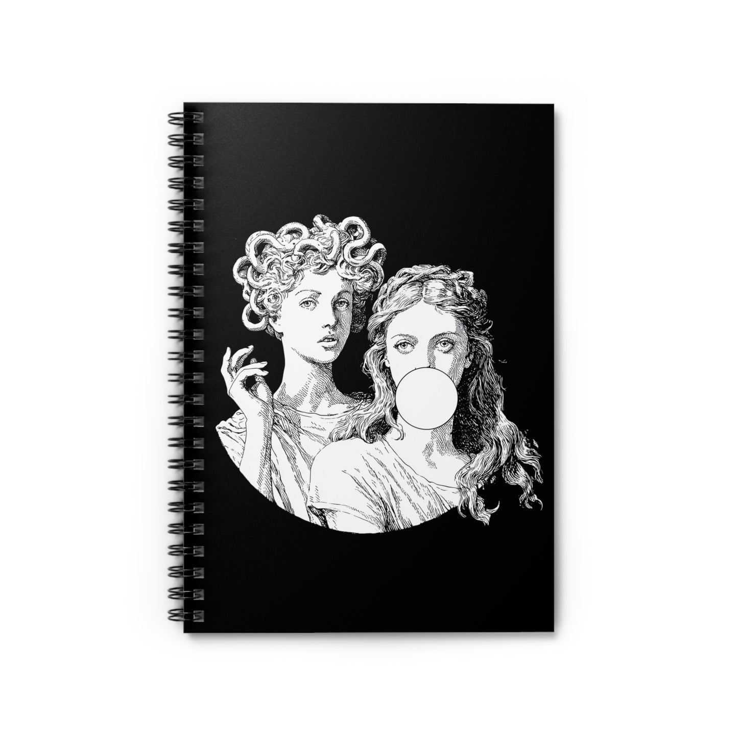 Medusa and Athena Spiral Notebook Greek Goddess Ruled Journal, Aesthetic Mythology Writing Pad, Unique Stationery Gift for Students & Artist