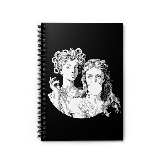 Medusa and Athena Spiral Notebook Greek Goddess Ruled Journal, Aesthetic Mythology Writing Pad, Unique Stationery Gift for Students & Artist