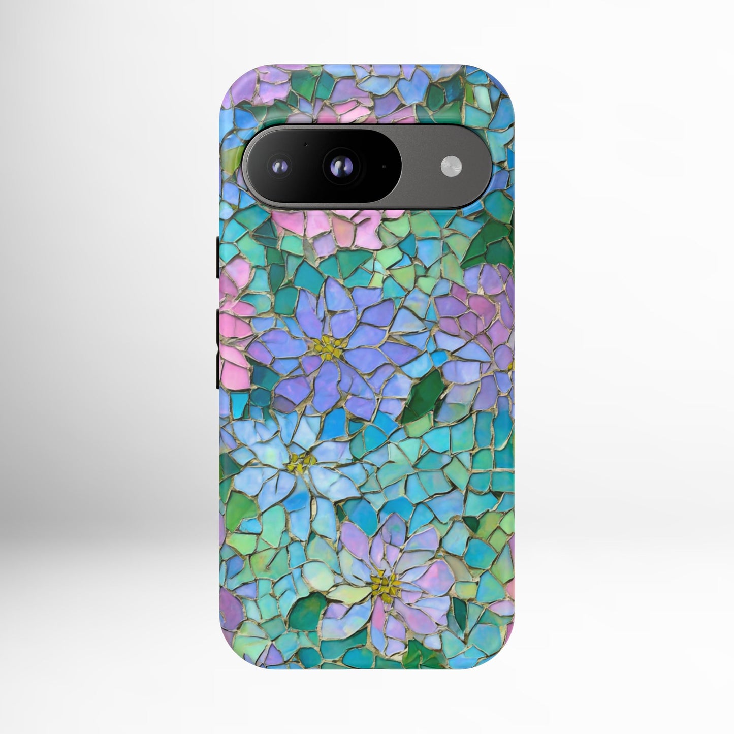 Mosaic Floral Phone Case, iPhone 17 Air Case, Pixel 9 Pro XL Cover, Samsung Galaxy 25 Plus Ultra Tough Case