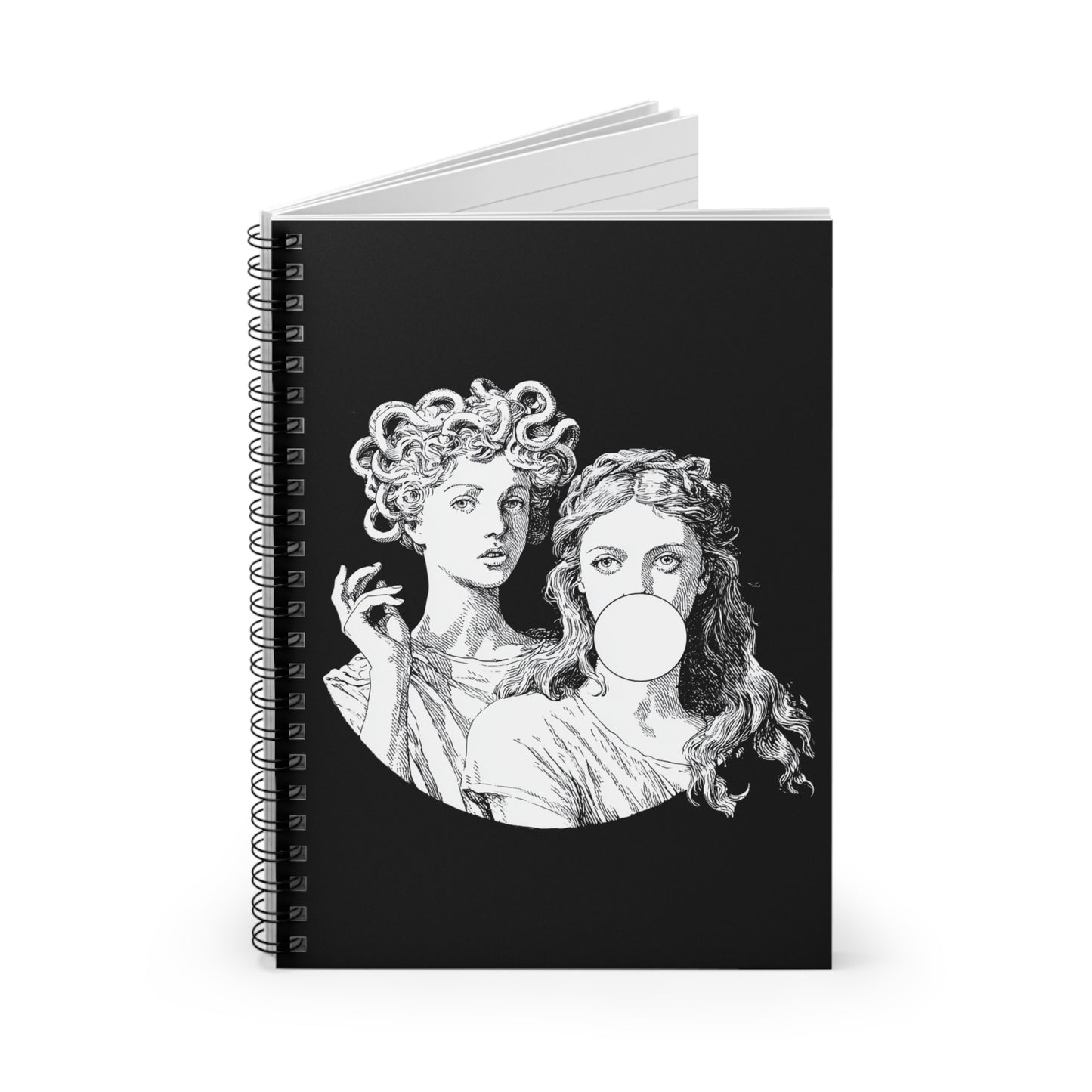 Medusa and Athena Spiral Notebook Greek Goddess Ruled Journal, Aesthetic Mythology Writing Pad, Unique Stationery Gift for Students & Artist