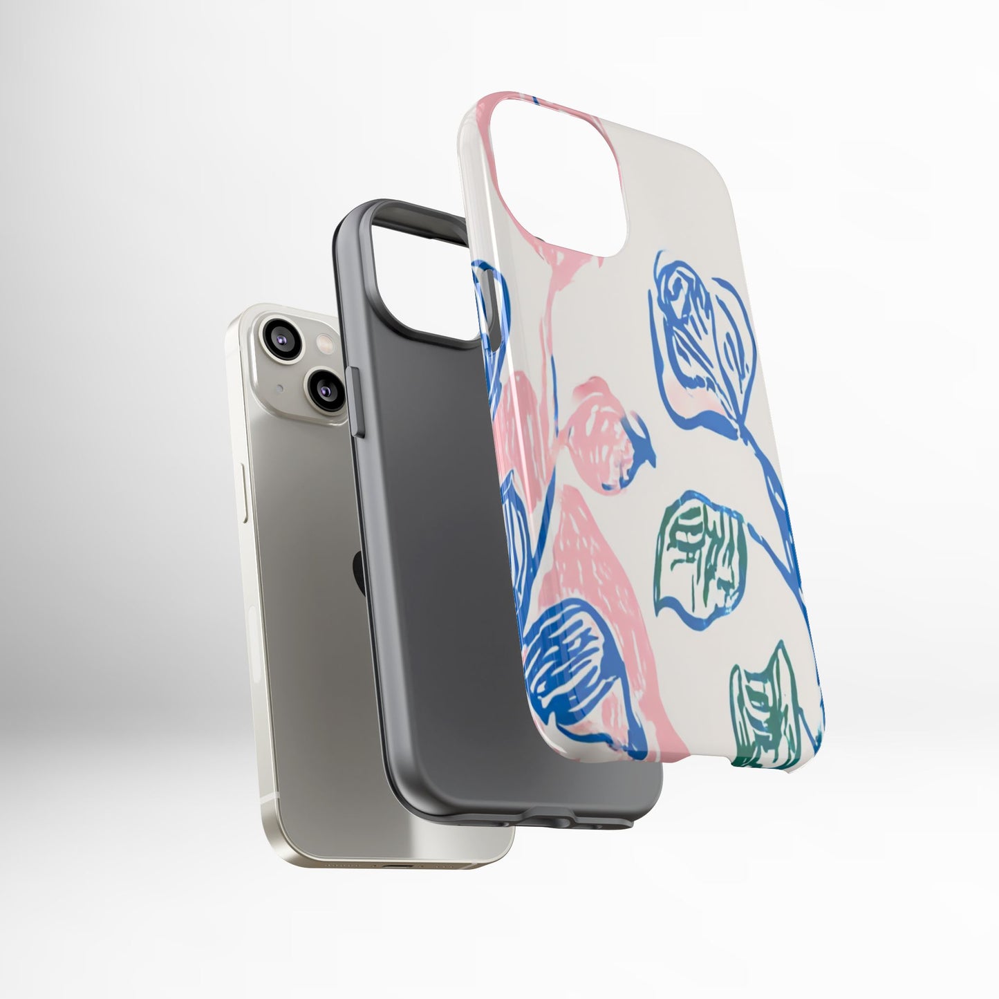 Floral Abstract Case - Artistic Phone Cover iPhone 14-17 Pro Air