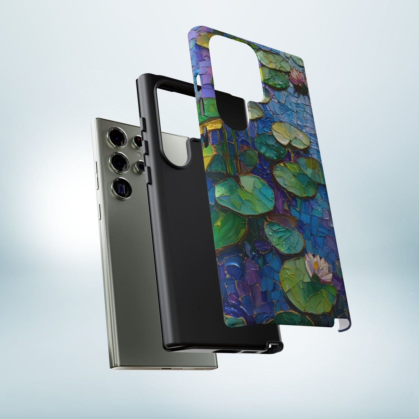 Lily Pad Phone Case, Impressionist Mosaic Botanical Cover, iPhone 15 16 17 Pro Air, Google Pixel 7 8 9 Pro, Samsung S23 S24 S25 S26 Ultra