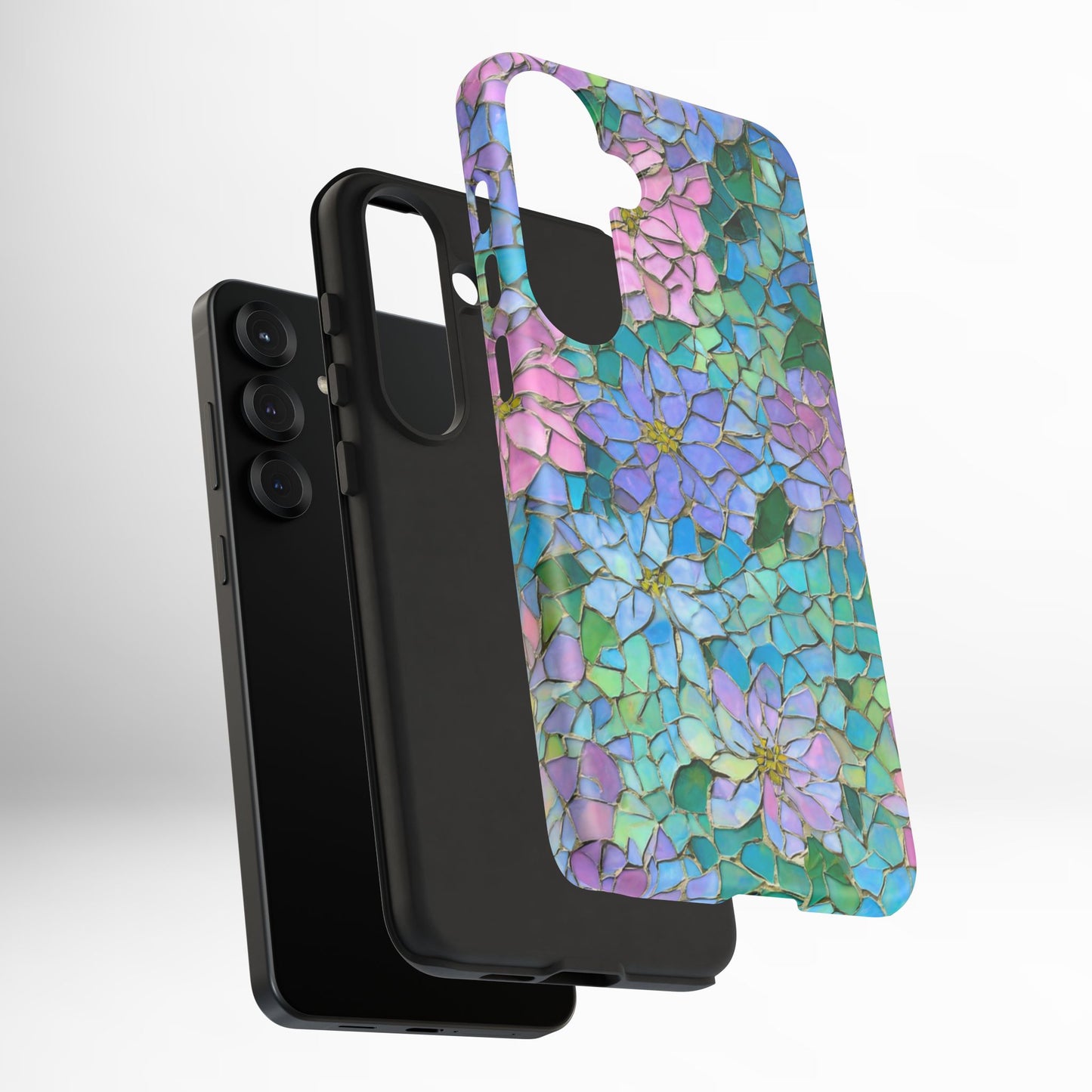 Mosaic Floral Phone Case, iPhone 17 Air Case, Pixel 9 Pro XL Cover, Samsung Galaxy 25 Plus Ultra Tough Case