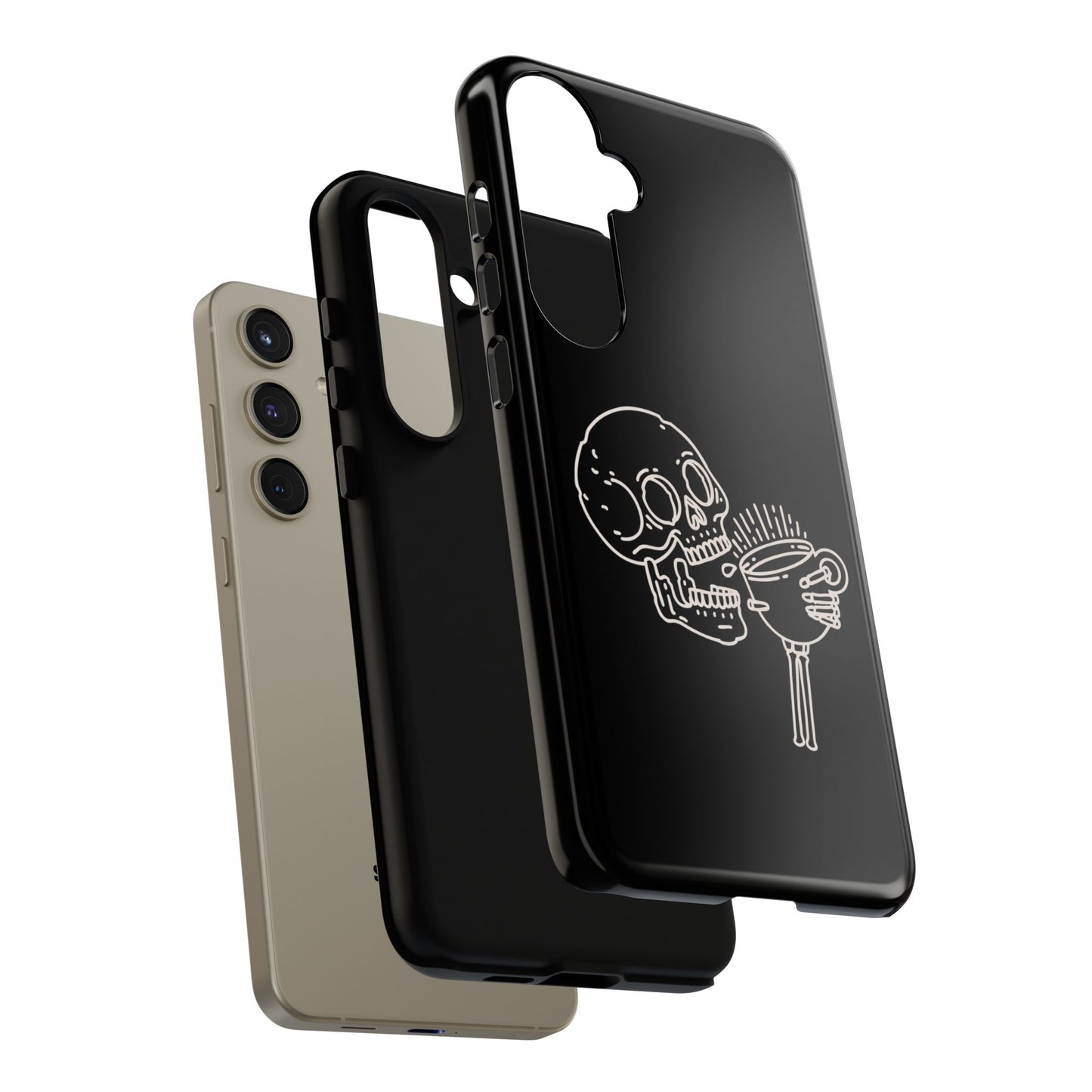 Skull Coffee Phone Case Gothic iPhone, Samsung,!Pixel