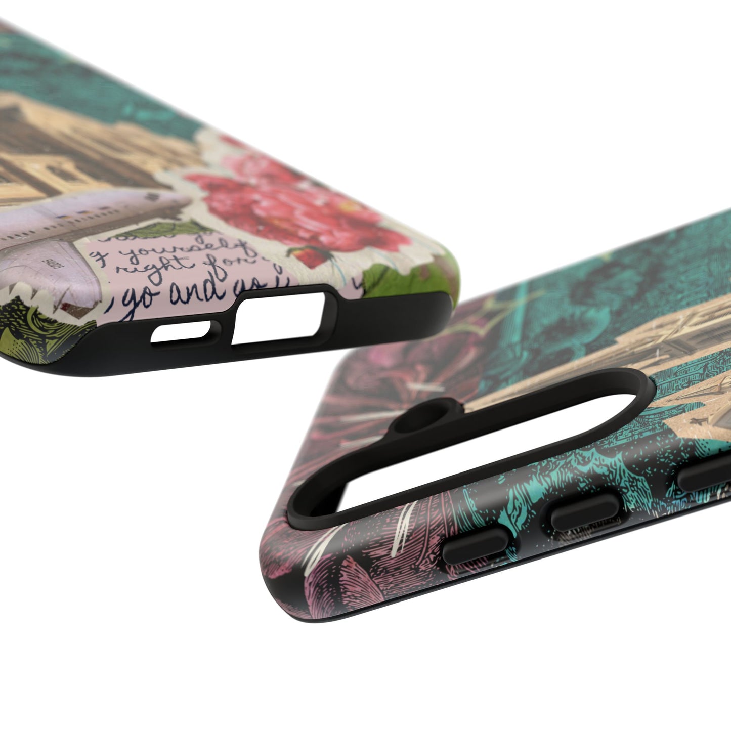 Gothic Cathedral Phone Case, Dark Academia Aesthetic, Fall Floral Art iPhone Samsung Pixel Cover, Scrapbook Vintage Phone Case Design