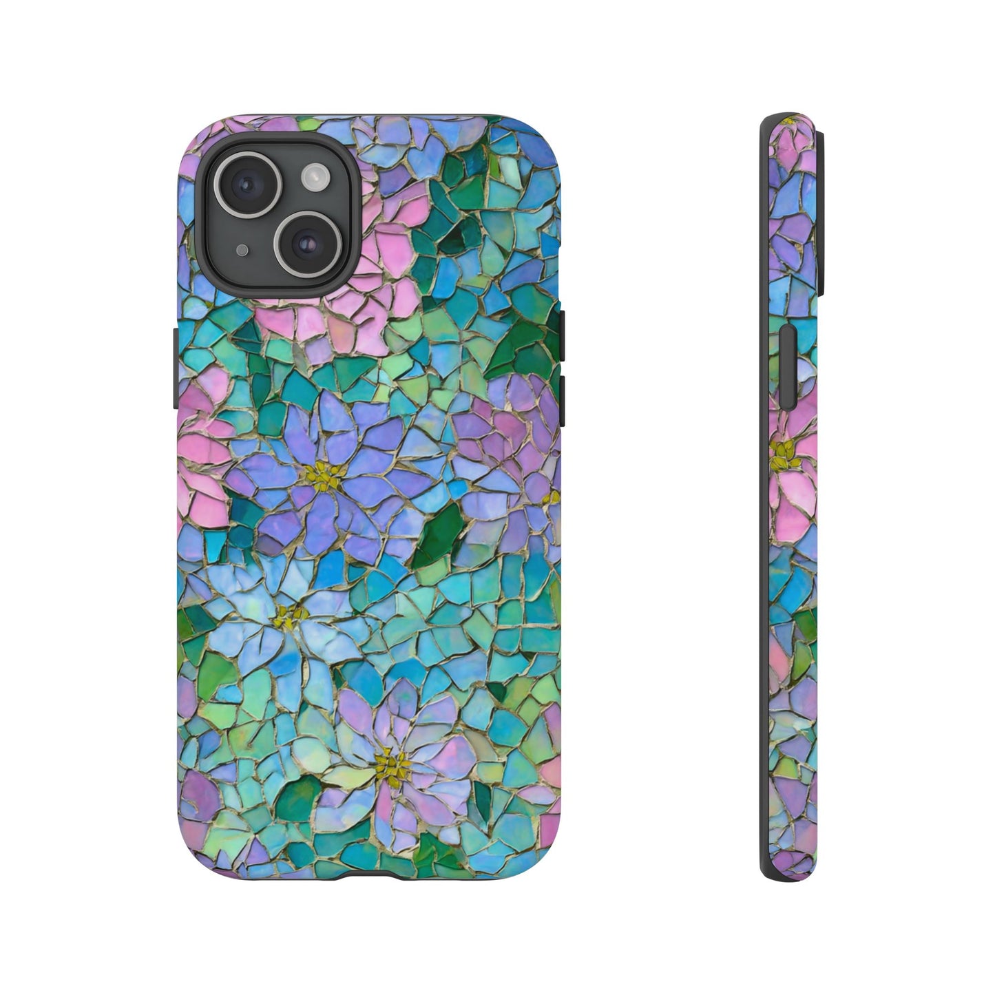 Mosaic Floral Phone Case, iPhone 17 Air Case, Pixel 9 Pro XL Cover, Samsung Galaxy 25 Plus Ultra Tough Case