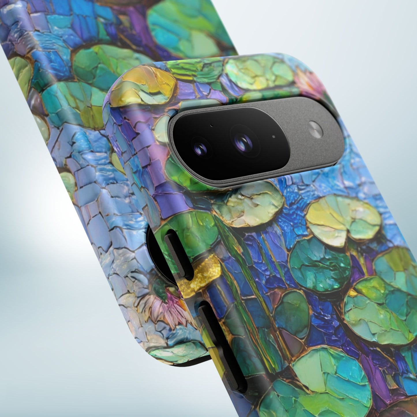 Lily Pad Phone Case, Impressionist Mosaic Botanical Cover, iPhone 15 16 17 Pro Air, Google Pixel 7 8 9 Pro, Samsung S23 S24 S25 S26 Ultra