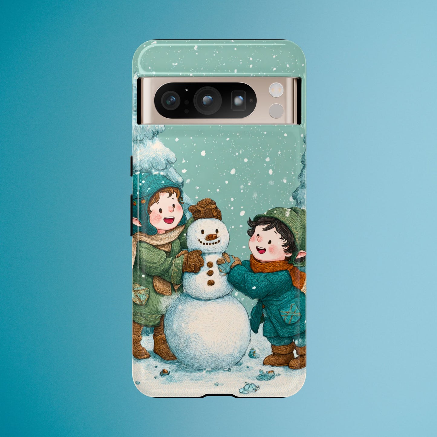 Elf Snowman Winter Phone Case Cute Holiday Cover for iPhone Samsung Pixel