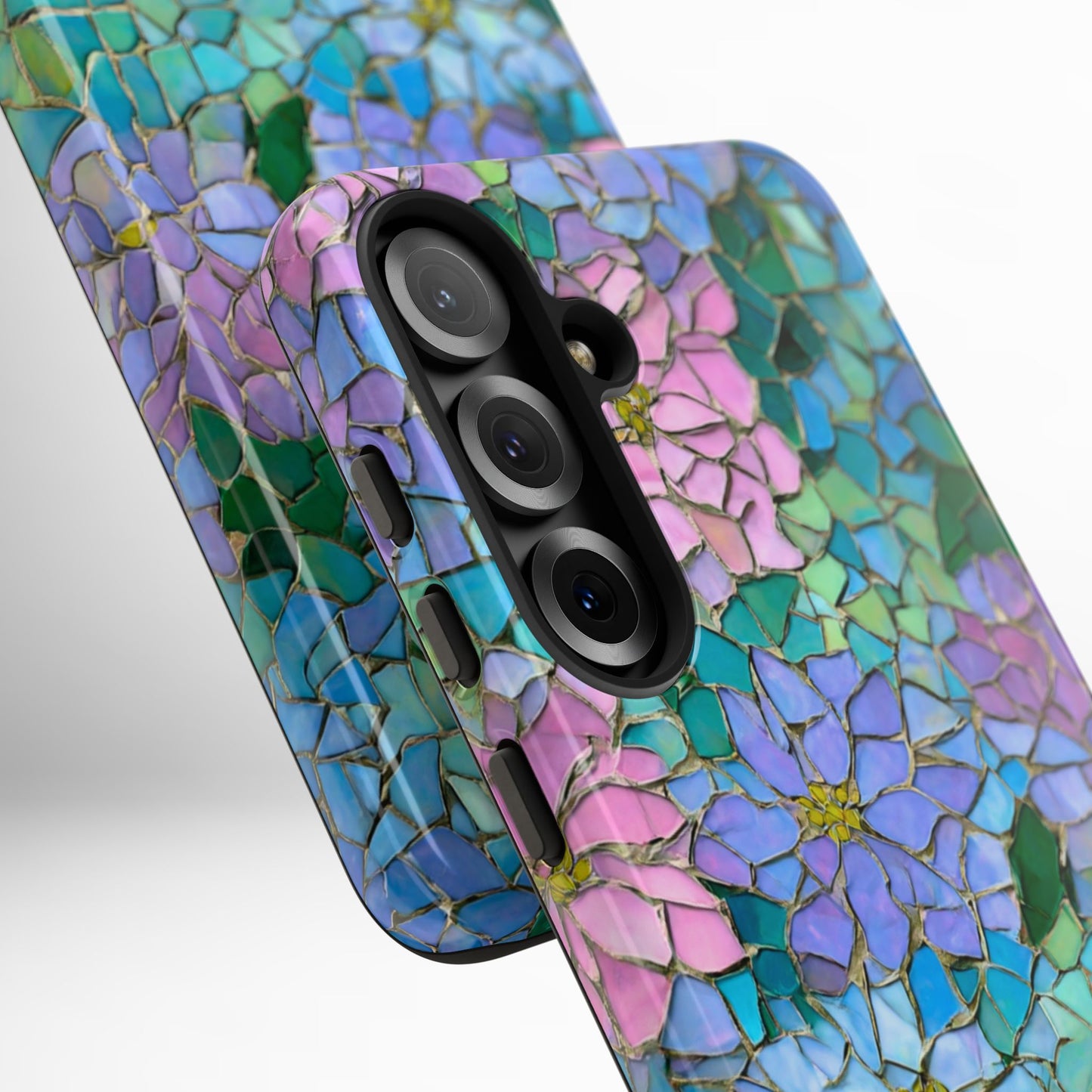 Mosaic Floral Phone Case, iPhone 17 Air Case, Pixel 9 Pro XL Cover, Samsung Galaxy 25 Plus Ultra Tough Case