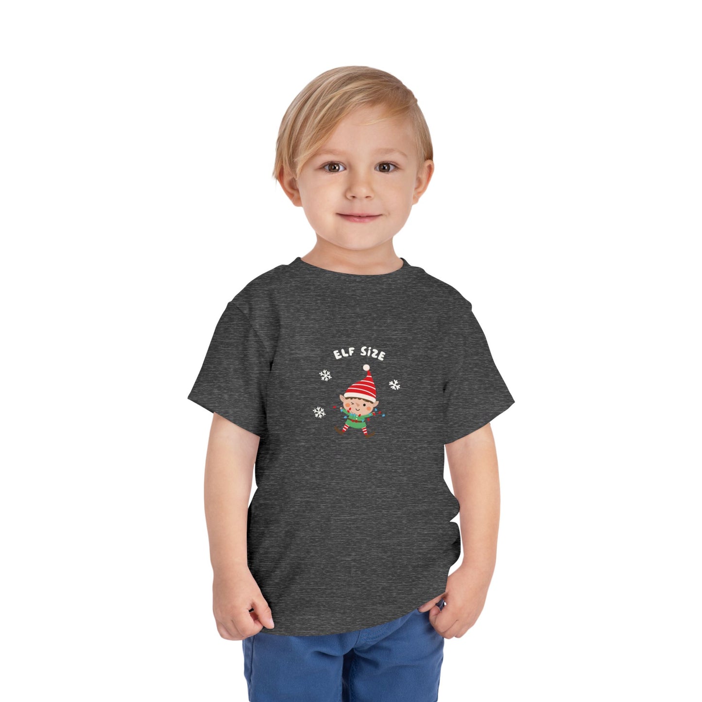 Elf Size Toddler T-Shirt - Christmas Holiday Kids Tee