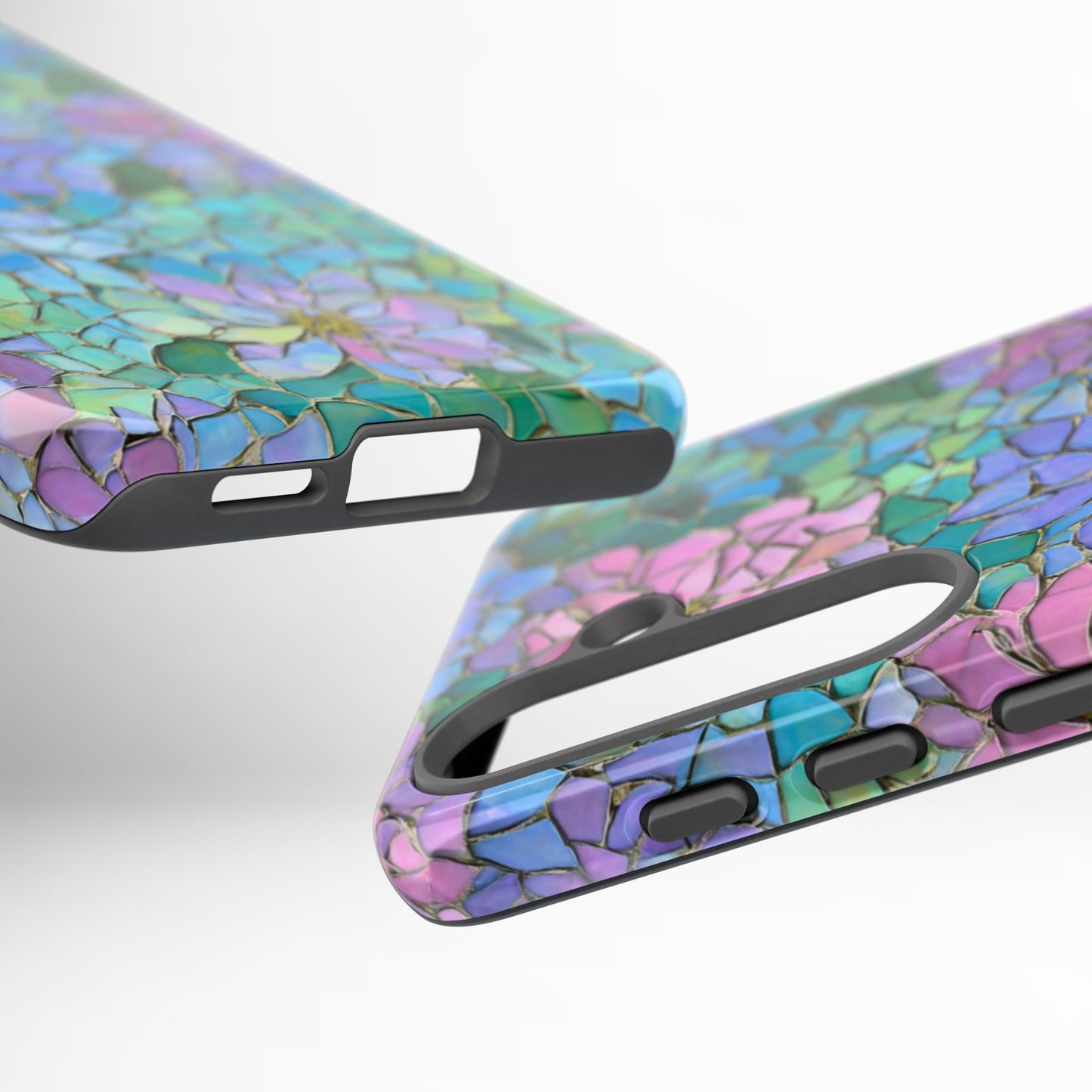 Mosaic Floral Phone Case, iPhone 17 Air Case, Pixel 9 Pro XL Cover, Samsung Galaxy 25 Plus Ultra Tough Case