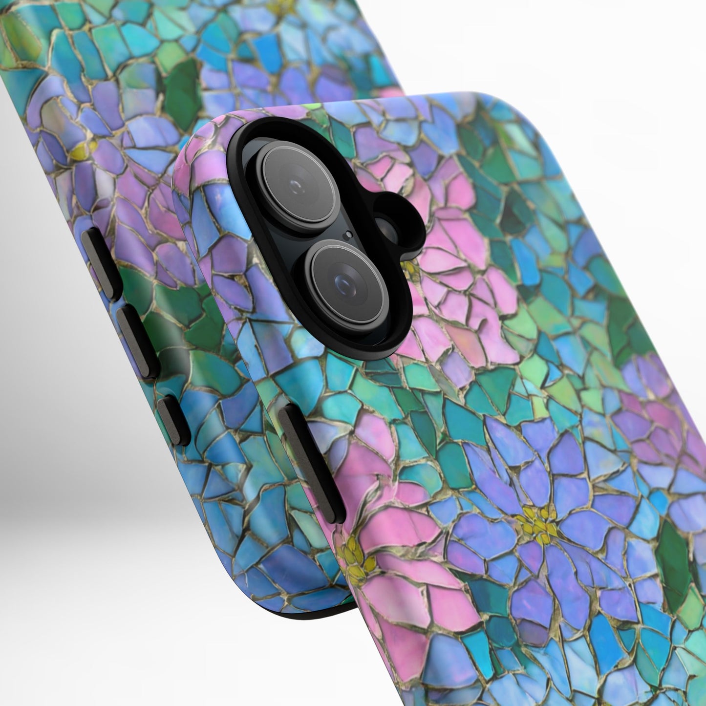 Mosaic Floral Phone Case, iPhone 17 Air Case, Pixel 9 Pro XL Cover, Samsung Galaxy 25 Plus Ultra Tough Case