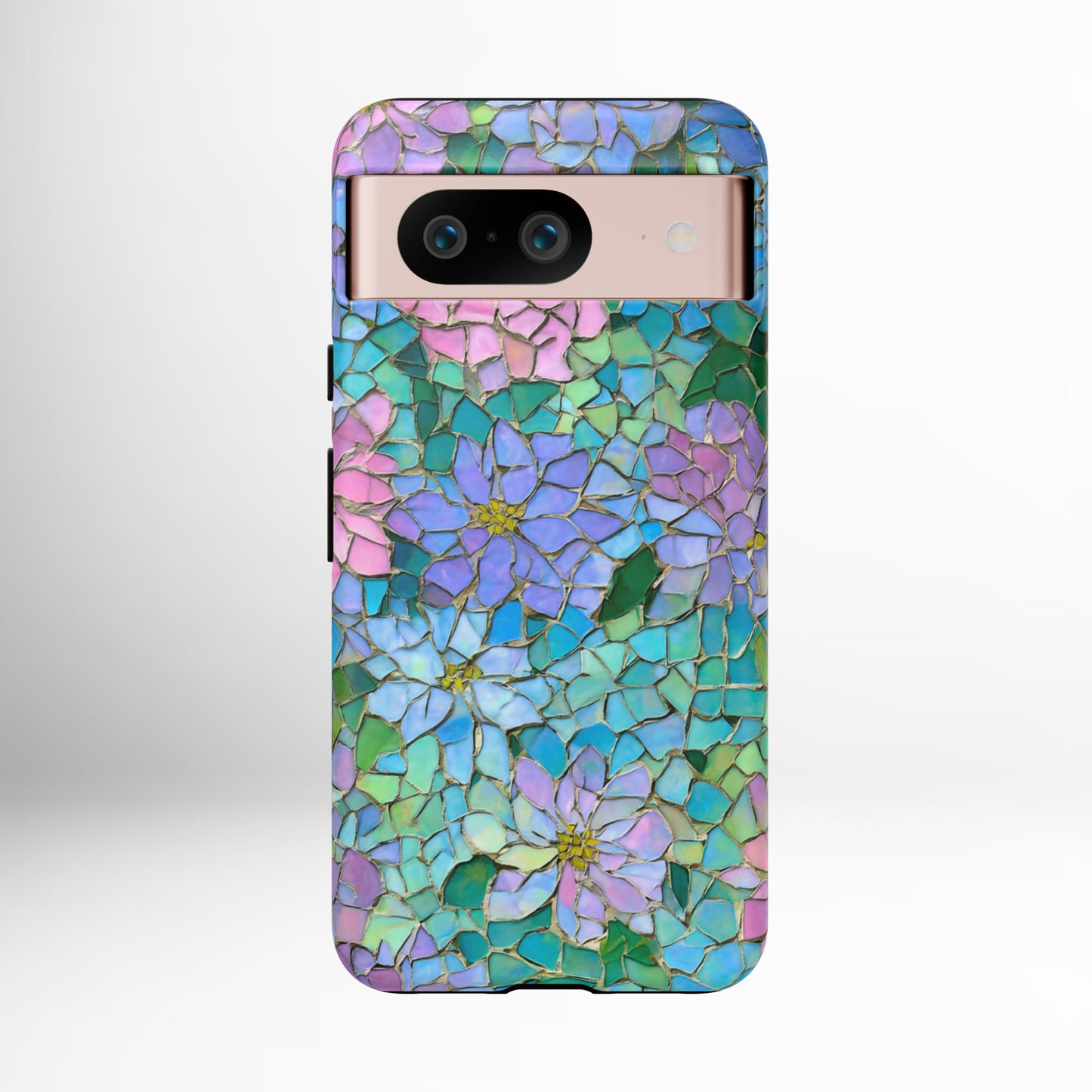 Mosaic Floral Phone Case, iPhone 17 Air Case, Pixel 9 Pro XL Cover, Samsung Galaxy 25 Plus Ultra Tough Case