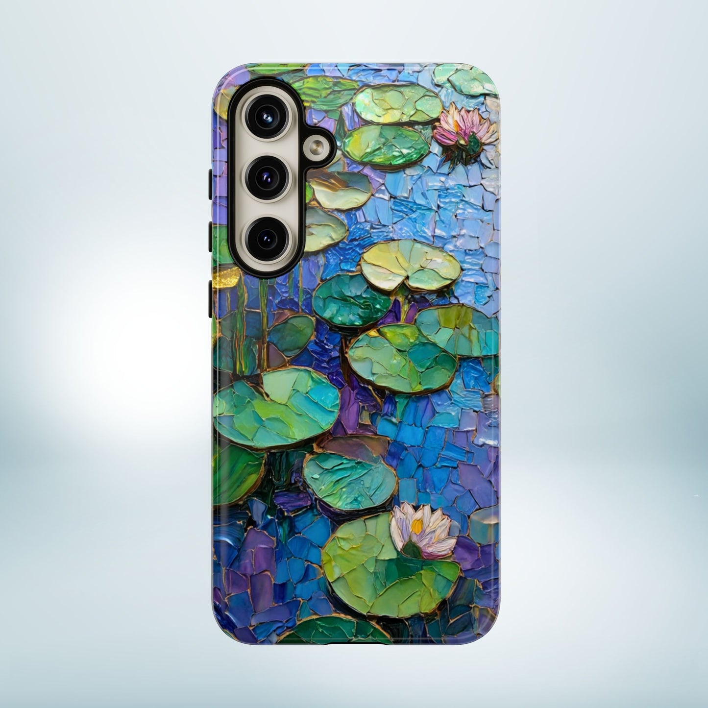 Lily Pad Phone Case, Impressionist Mosaic Botanical Cover, iPhone 15 16 17 Pro Air, Google Pixel 7 8 9 Pro, Samsung S23 S24 S25 S26 Ultra