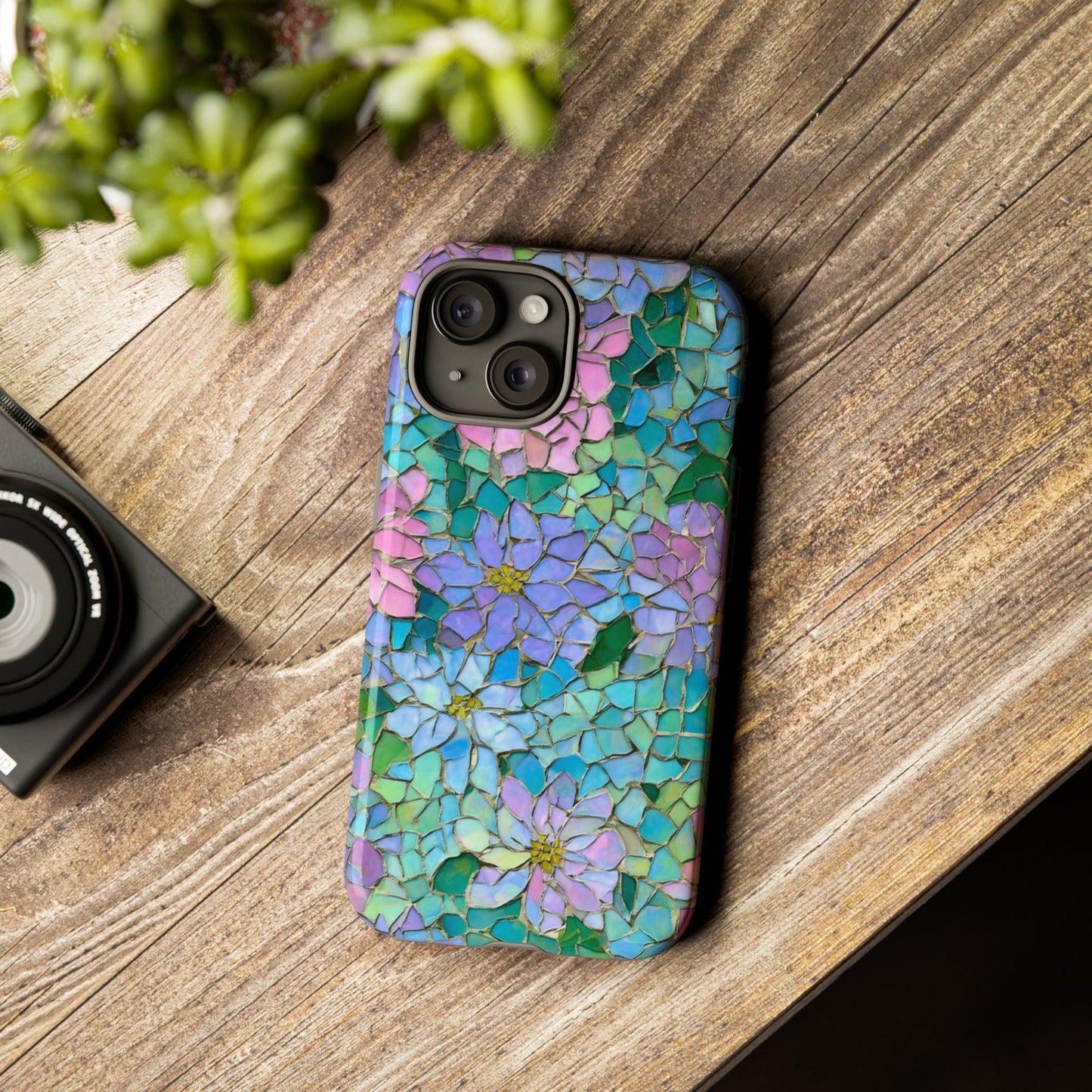 Mosaic Floral Phone Case, iPhone 17 Air Case, Pixel 9 Pro XL Cover, Samsung Galaxy 25 Plus Ultra Tough Case