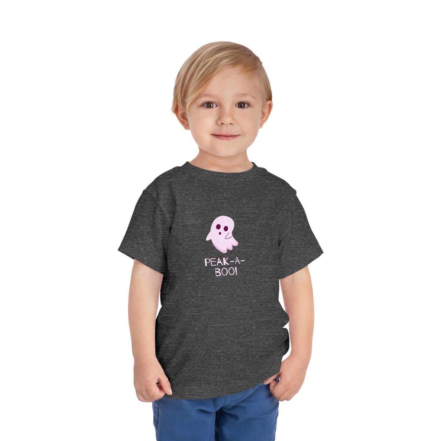 Peek-a-Boo Ghost Toddler T-Shirt - Cute Halloween Kids Tee