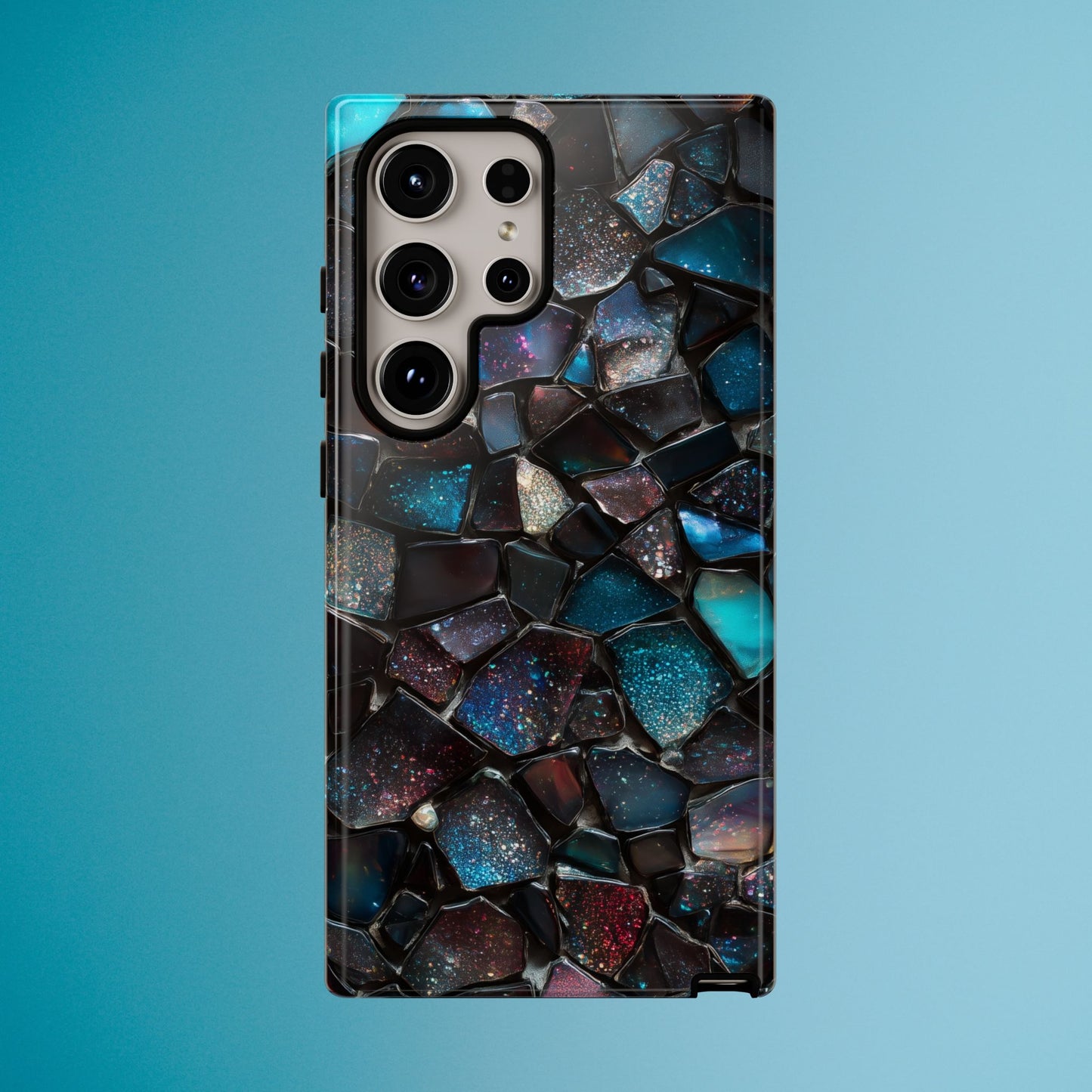 Gemstone Mosaic Phone Case, Crystal Stone Aesthetic Cover, Tough Protective Case for iPhone, Samsung, Pixel