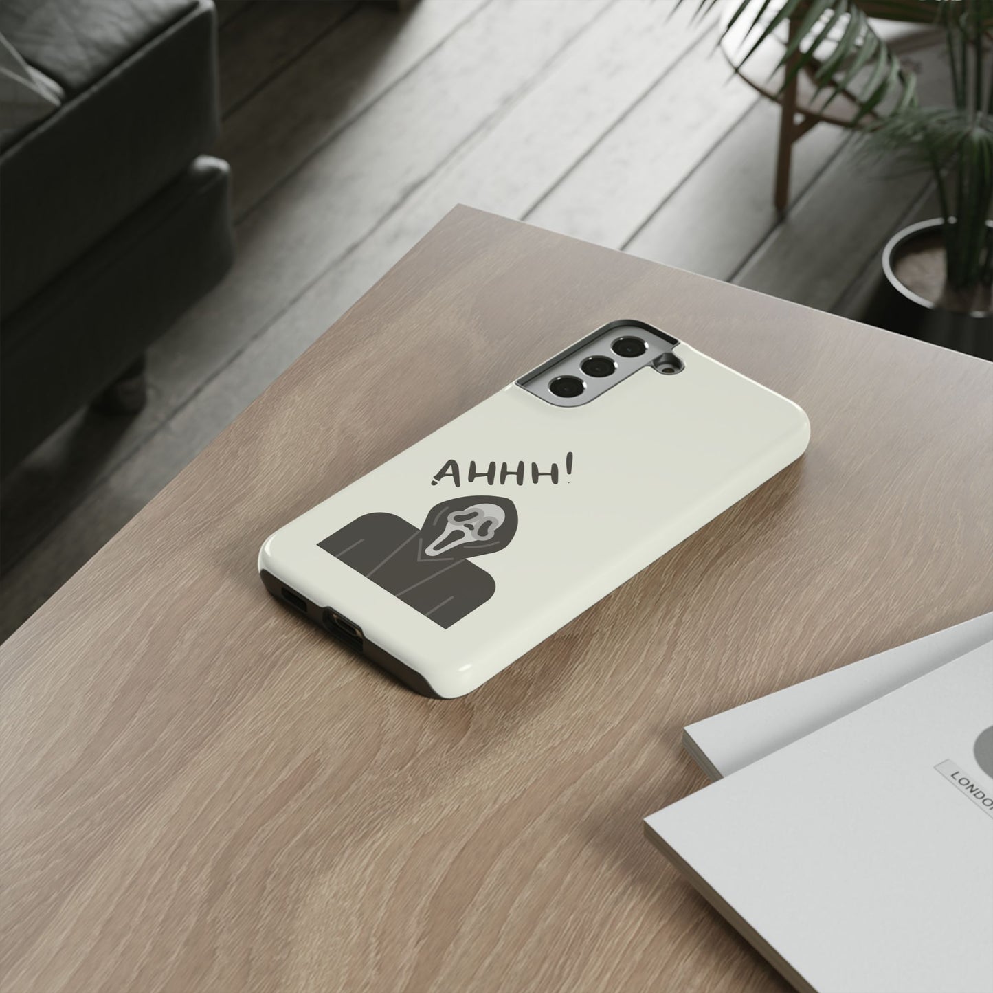 Ghostface Phone Case: Horror Movie Parody iPhone Samsung Pixel Cover