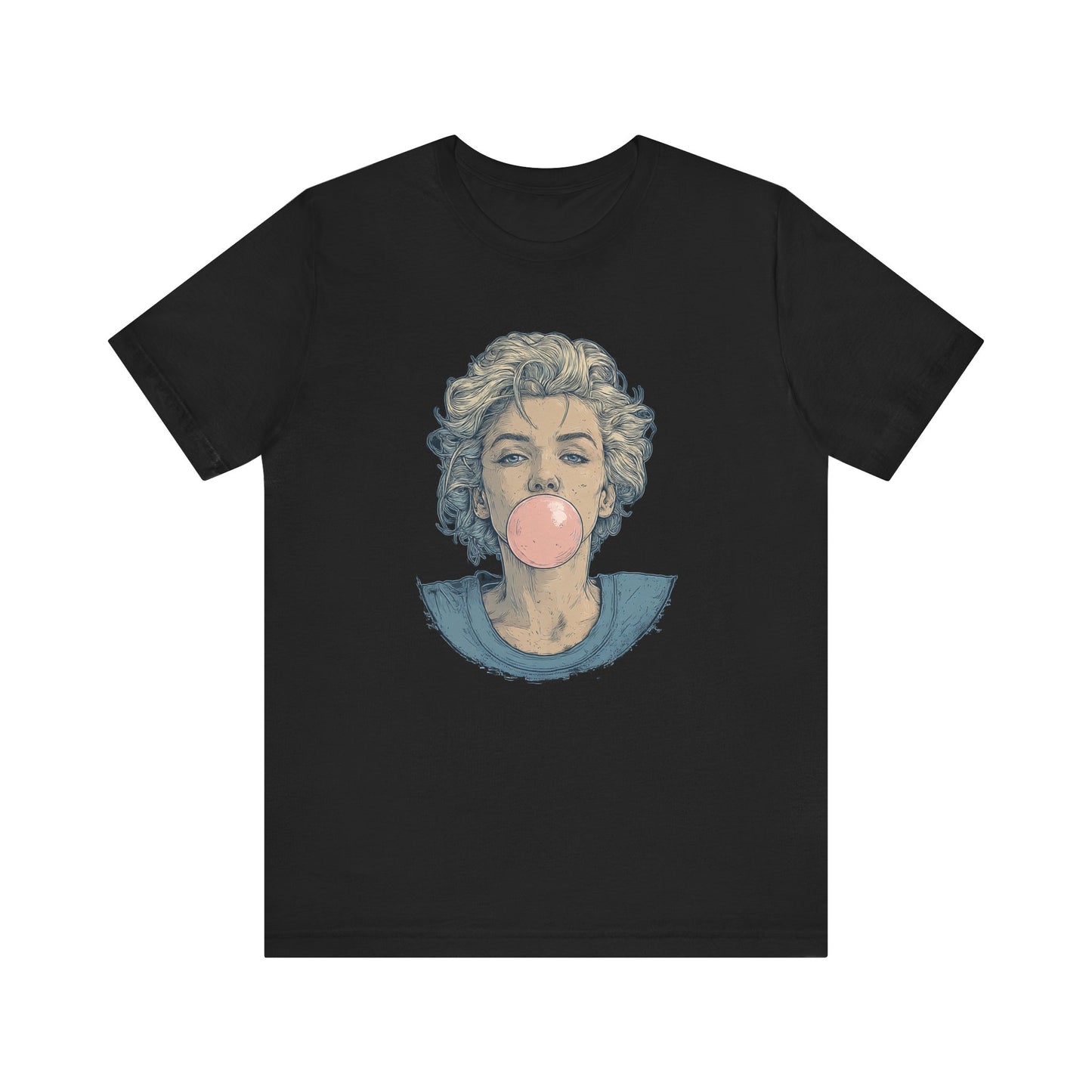 Monroe Inspired Bubblegum T-Shirt | Retro Pop Art Graphic Tee | Vintage Icon Streetwear Top | Cool Retro Gift