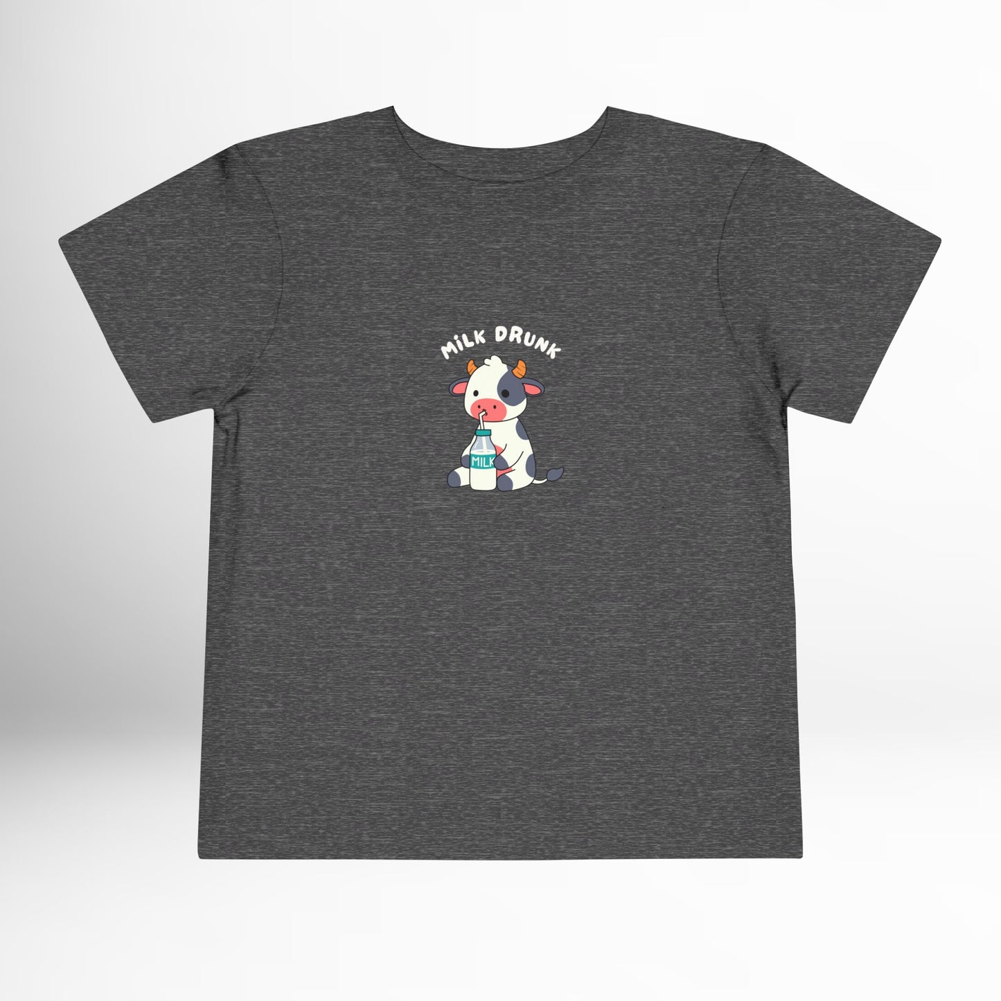 Milk Drunk Toddler Shirt - Cute Cow Graphic Cotton Tee (2T-5T)
